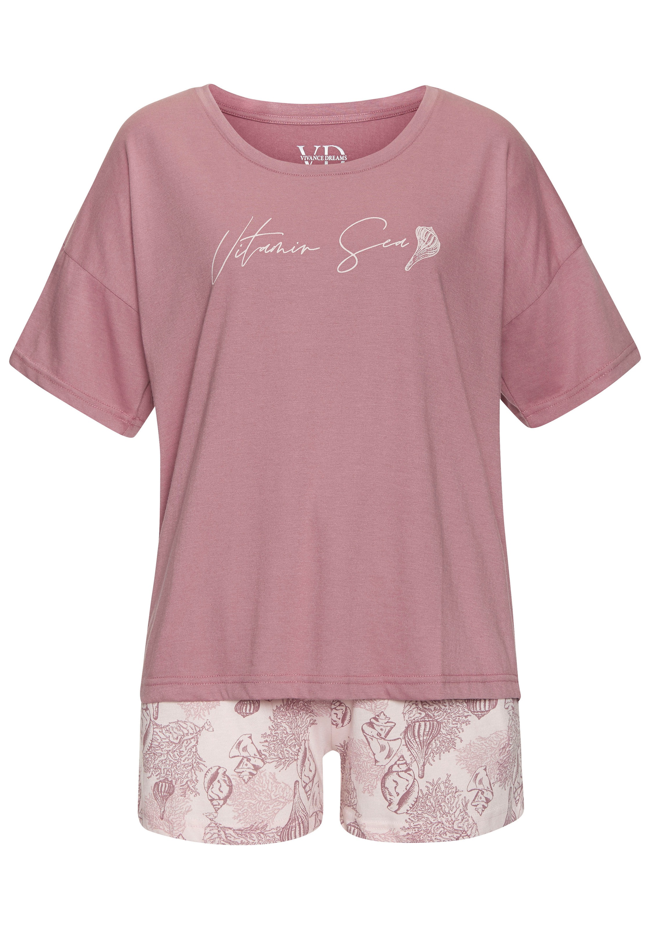 Vivance Dreams Shorty Set, 2 Stk. tlg., Schönes Muschel-Muster günstig online kaufen