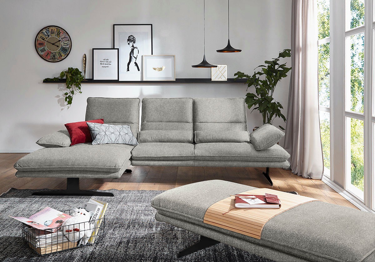 W.SCHILLIG Ecksofa "broadway, Designsofa mit tollem Sitzkomfort", Sitztiefe günstig online kaufen