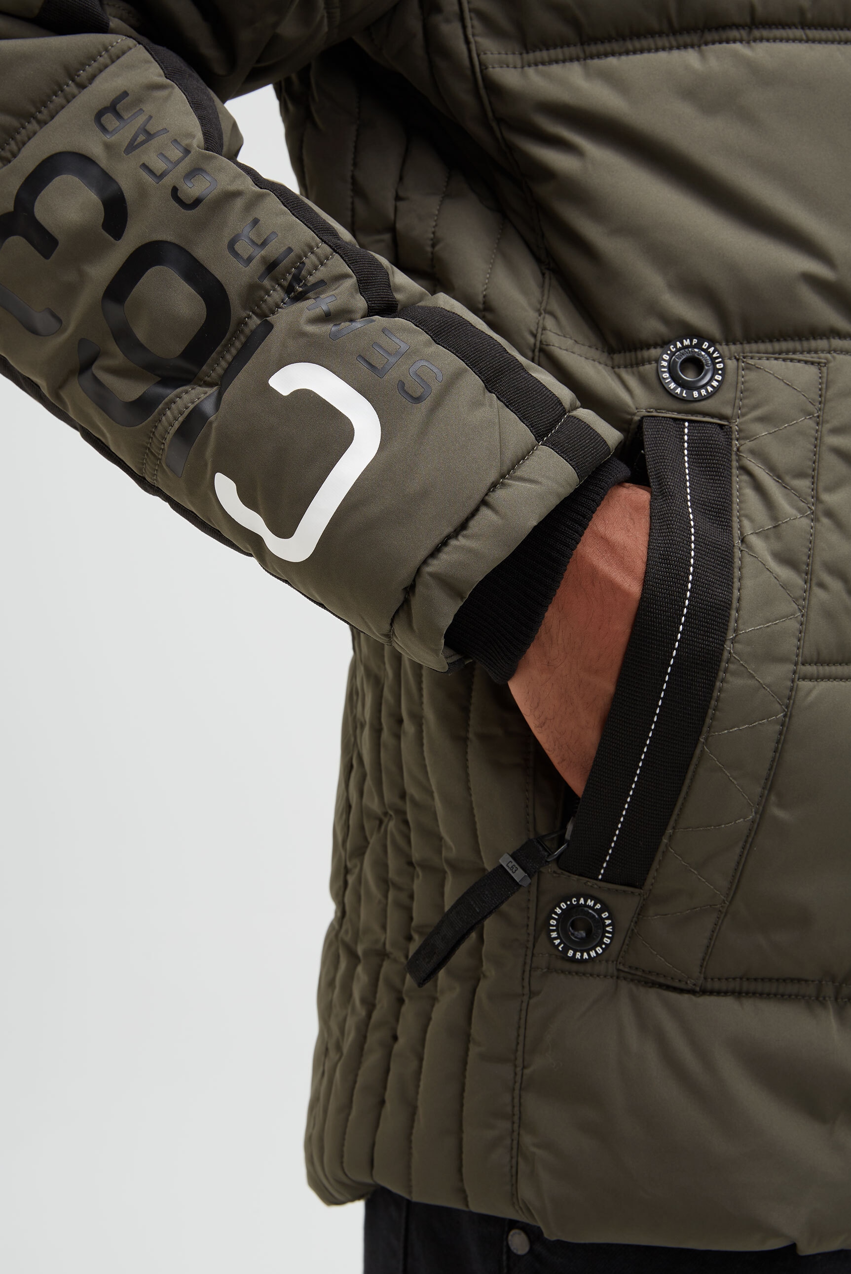 CAMP DAVID Winterjacke mit Kapuze mit Innentaschen