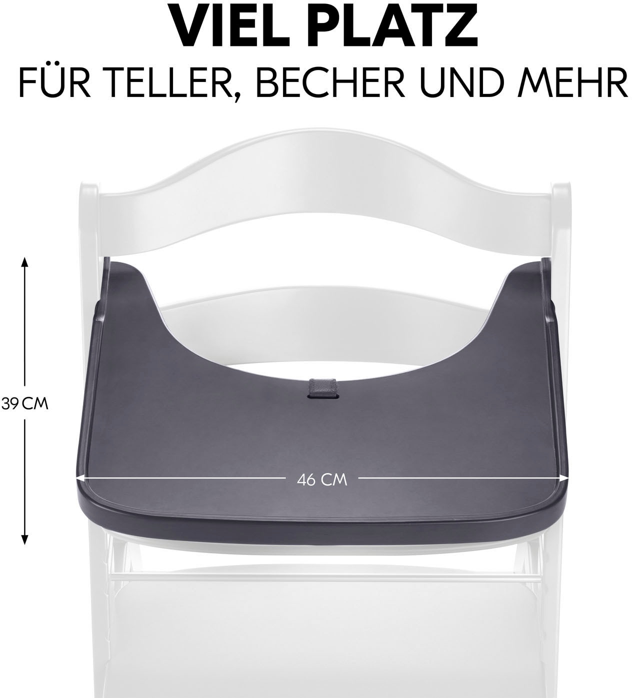 Hauck Hochstuhltablett »Alpha Wooden Tray Essbrett, Dark Grey«, FSC® - schützt Wald - weltweit