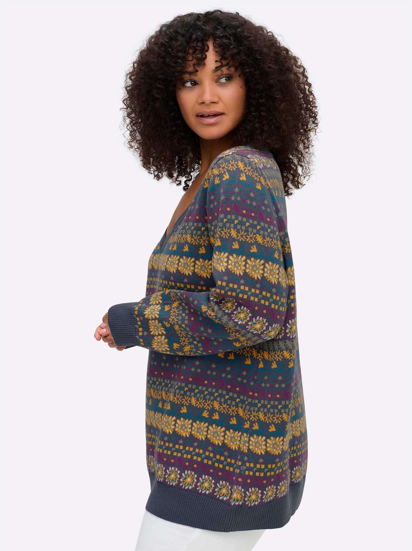 Sheego Jacquardpullover »Pullover«