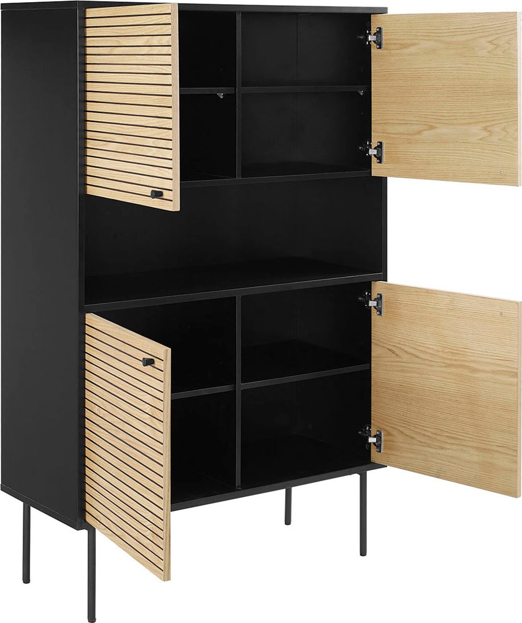 SalesFever Highboard, Stauraumschrank im Scandi Design, Breite 100 cm