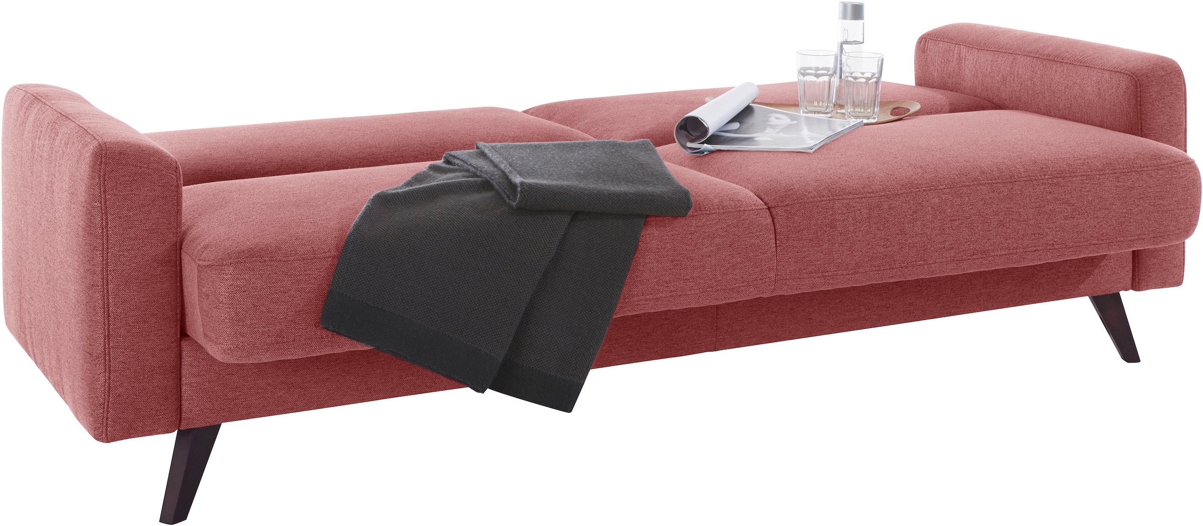 exxpo - sofa fashion 3-Sitzer »Samso, elegant und bequem, toller Sitzkomfort, Schlafsofa«, Kippcouch, inklusive Bettfunktion und Bettkasten, Komfortsitzhöhe 49cm