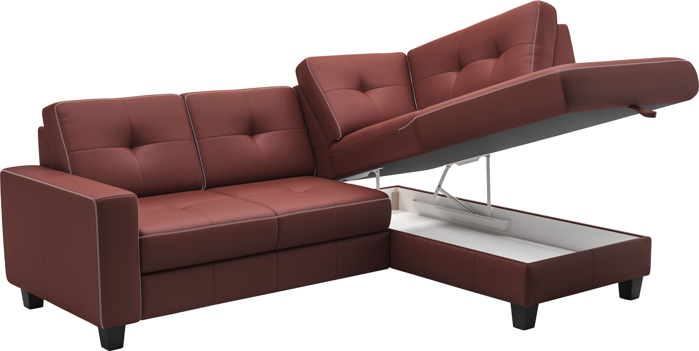 Places of Style Ecksofa »Varese«, wahlweise mit Bettfunktion und Bettkasten