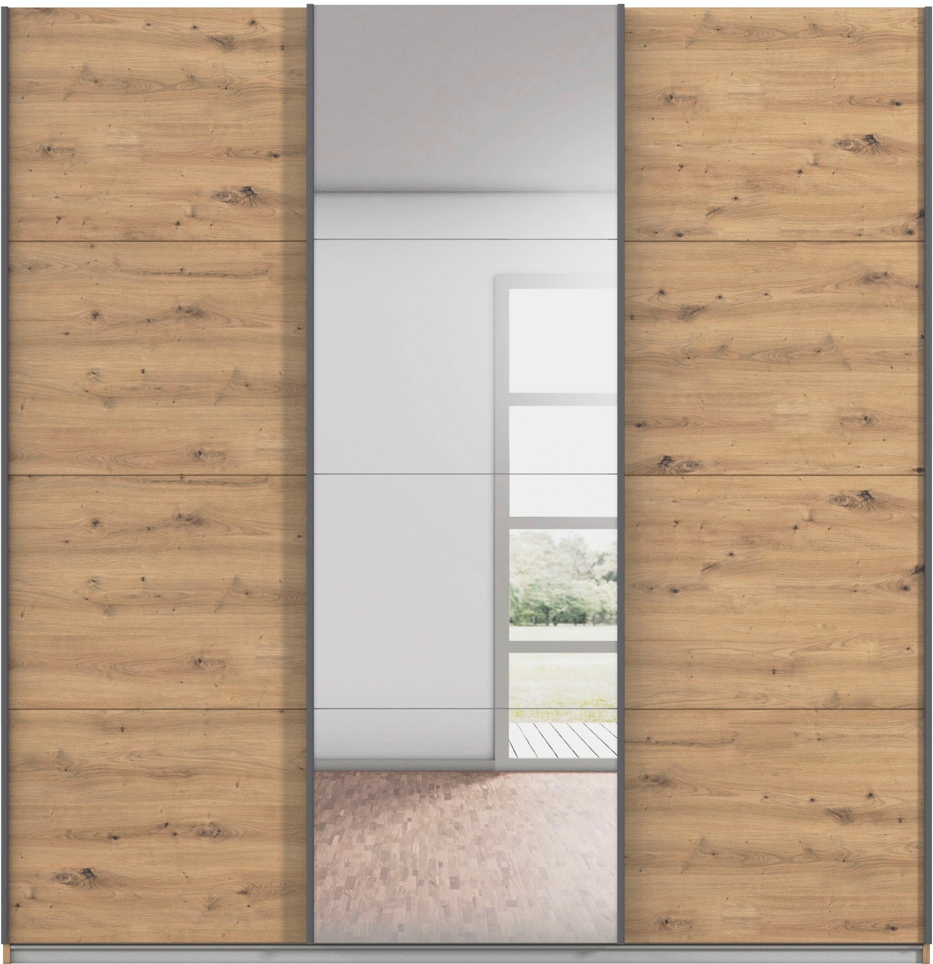 rauch Schwebetürenschrank »Kleiderschrank Schrank OTTO´S CHOICE Garderobe AGORDO«, (in zwei Griff-Farben), Top Innenausstattung, in 4 Breiten und 2 Höhen MADE IN GERMANY