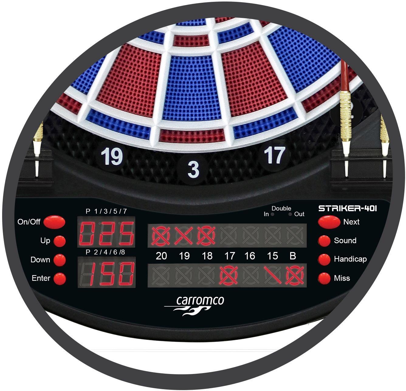 Carromco - 92220 - Cible de jeu de fléchettes électronique Scorpio 301