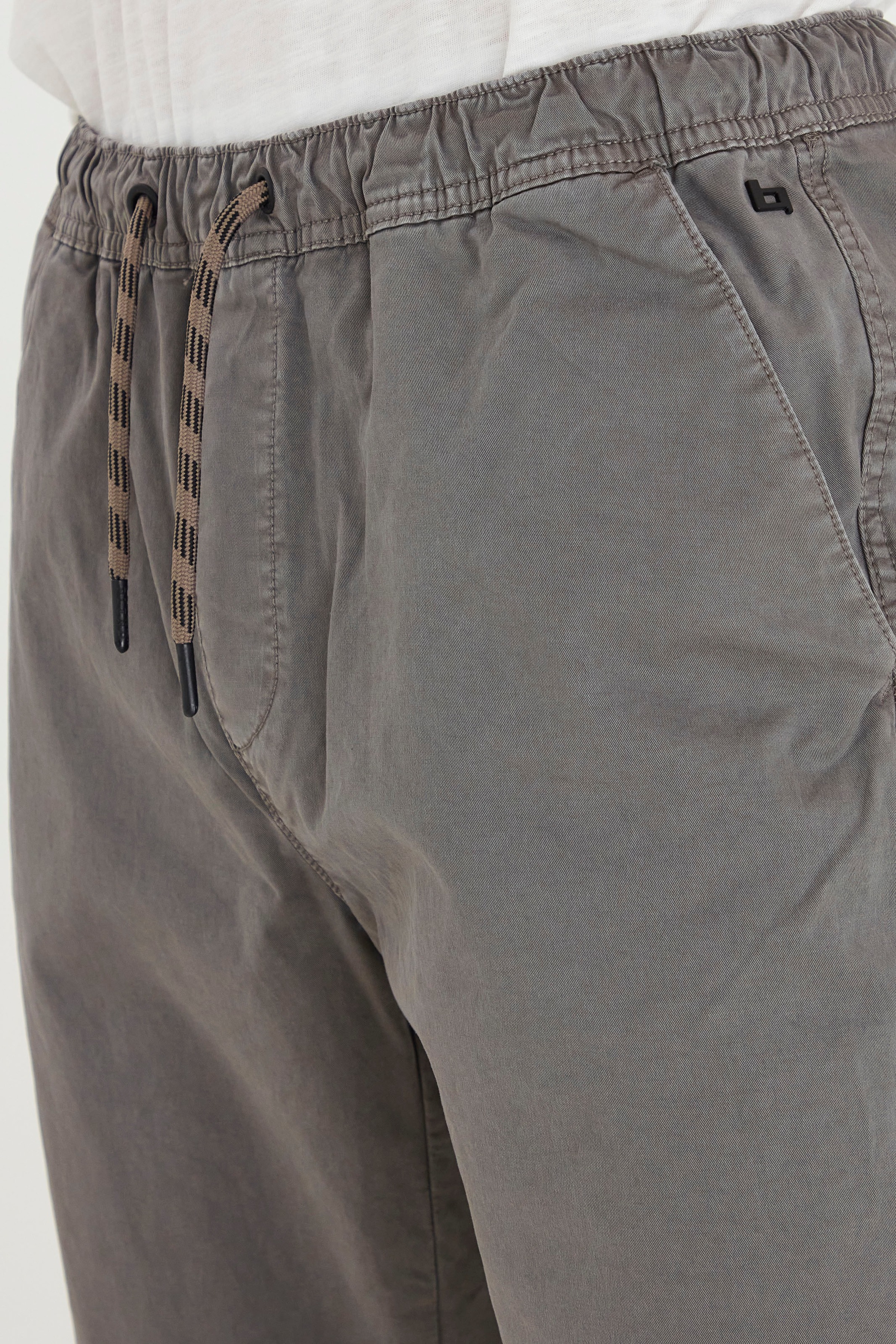 Chinohose BLEND "Trousers BHNIMBU pants", Herren, Gr. XL, N-Gr, grau (granite), Web, Obermaterial: 97% Baumwolle, 3% Elasthan, unifarben, washed, comfort fit normal, Hosen Chinohose, mit Kordelzug und elastischem Bund 8