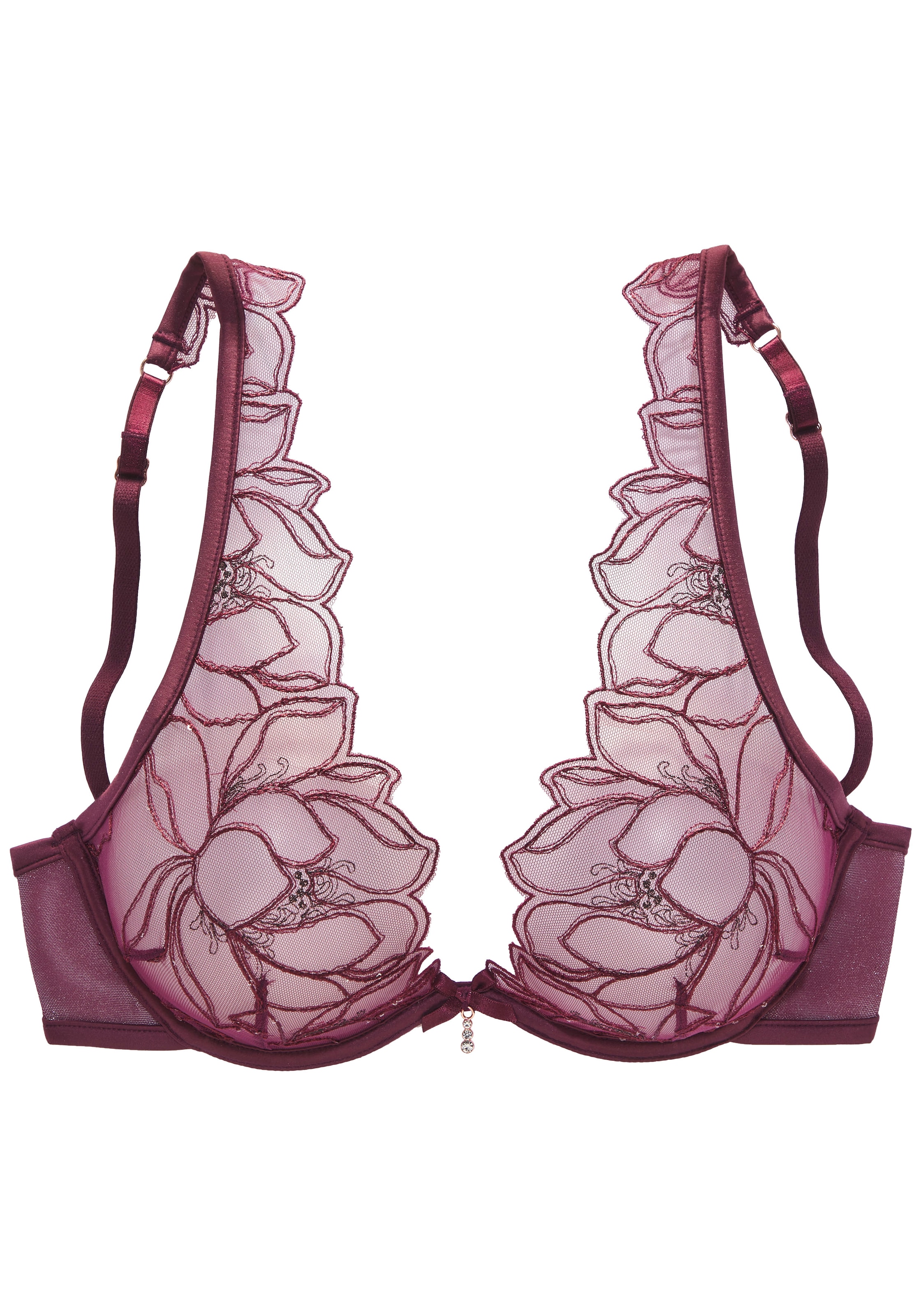 LASCANA Bügel-BH, mit leicht transparenter Spitze mit feinen Glitzerdetails, Dessous