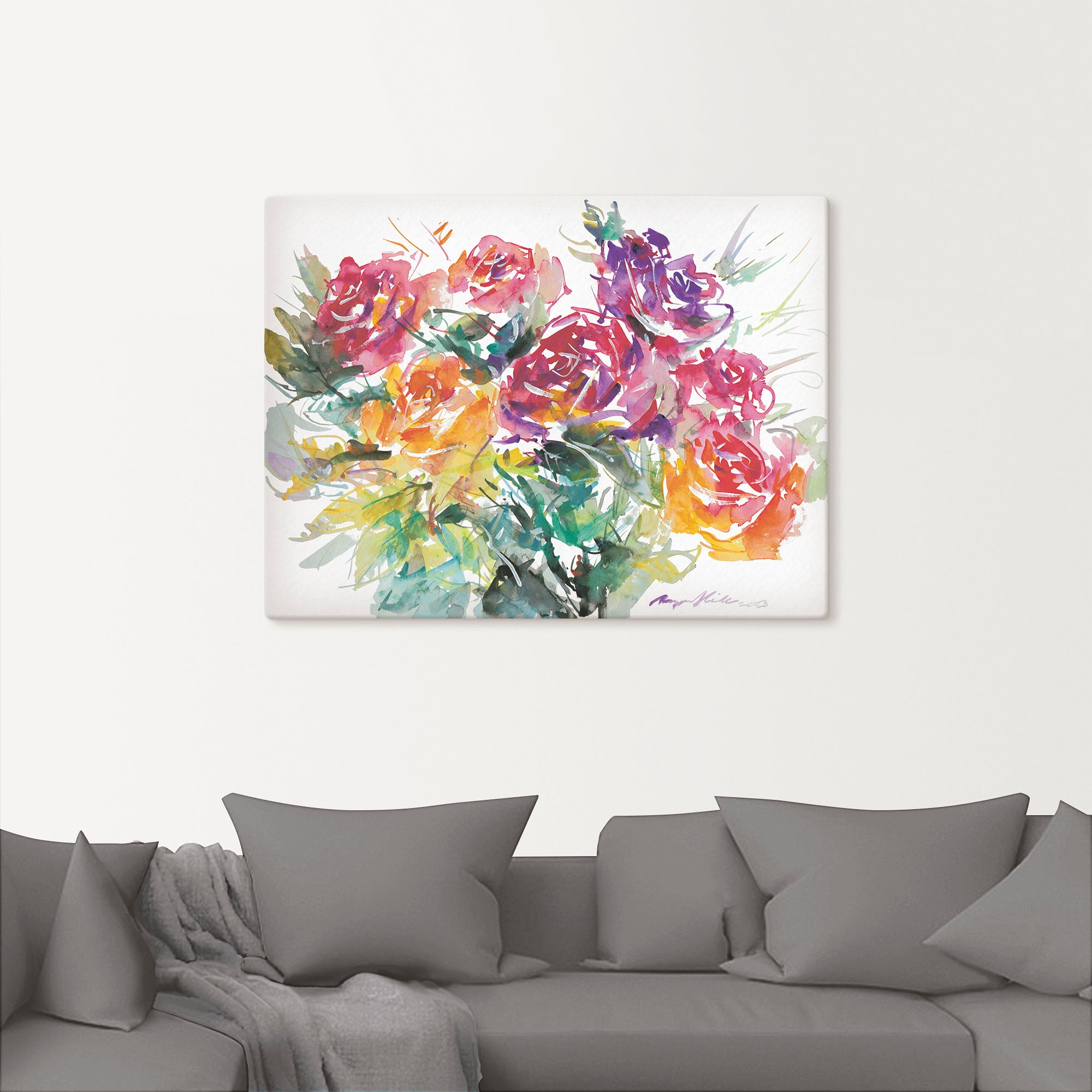 Artland Wandbild »Rosenstrauß«, Blumen, (1 St.), als Leinwandbild, Poster in verschied. Größen