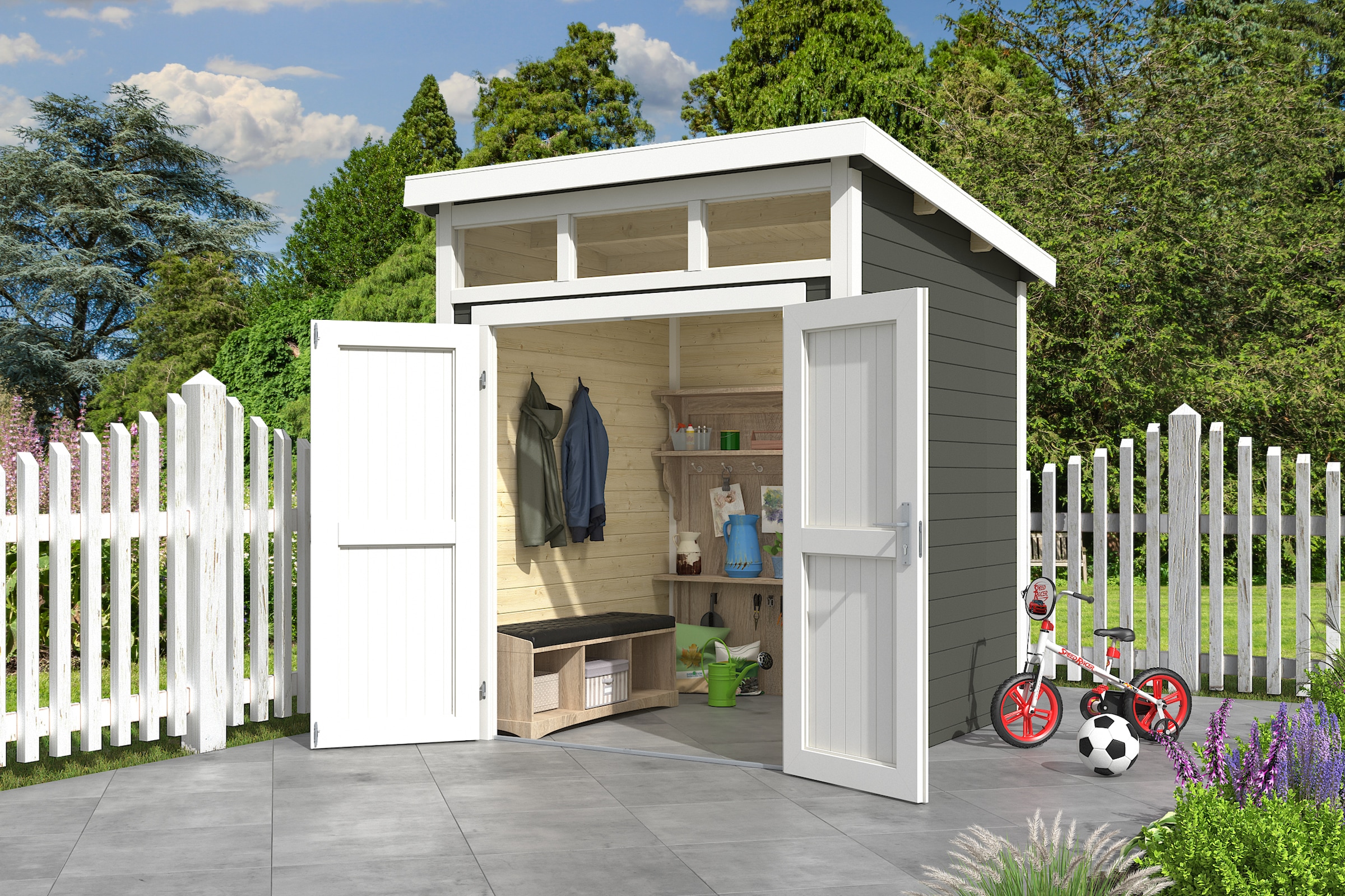 Nordic Holz Gartenhaus "Kibo 1", (inkl. Oberlichter) günstig online kaufen