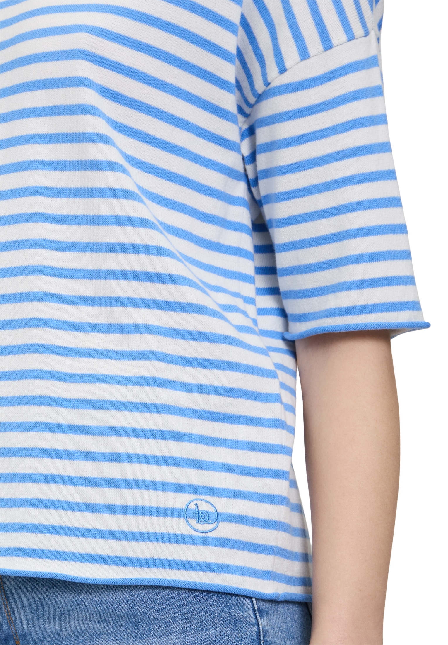 Betty&Co Kurzarmshirt »Betty & Co Strickpullover mit U-Boot-Ausschnitt«, (1 tlg.), Ringel