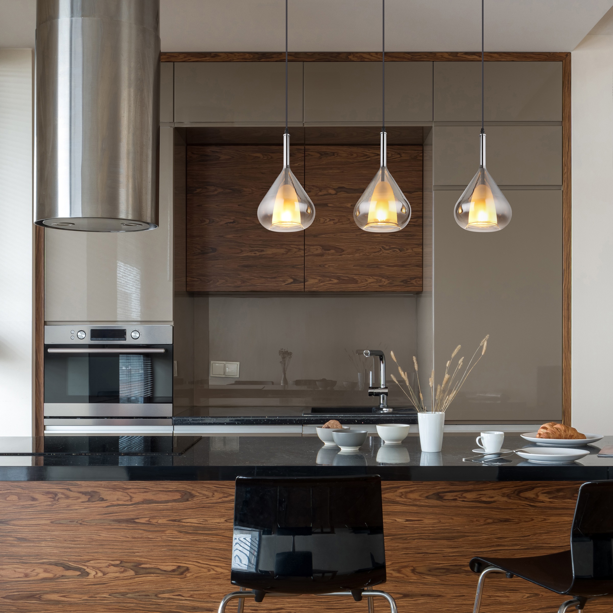 GLOBO LIGHTING Hängeleuchte »GEEKY« E27 1 Stk. Hängeleuchte Schwarz, Rauchglas, höhenkürzbar, E27