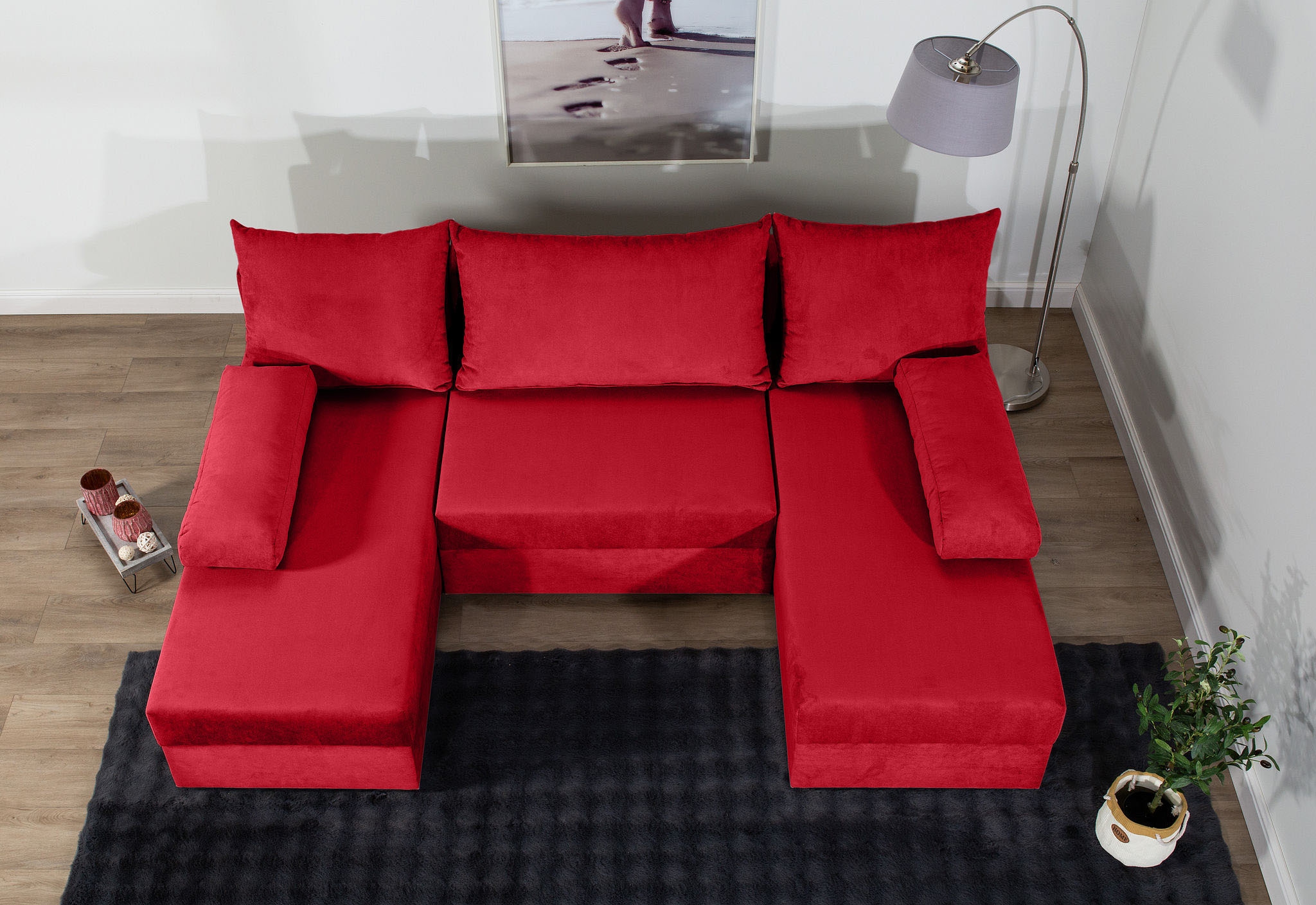 COLLECTION AB Wohnlandschaft »Pico U-Form«, Wohnlandschaft,2 X Ottomane,Polyätherschaum Polsterung