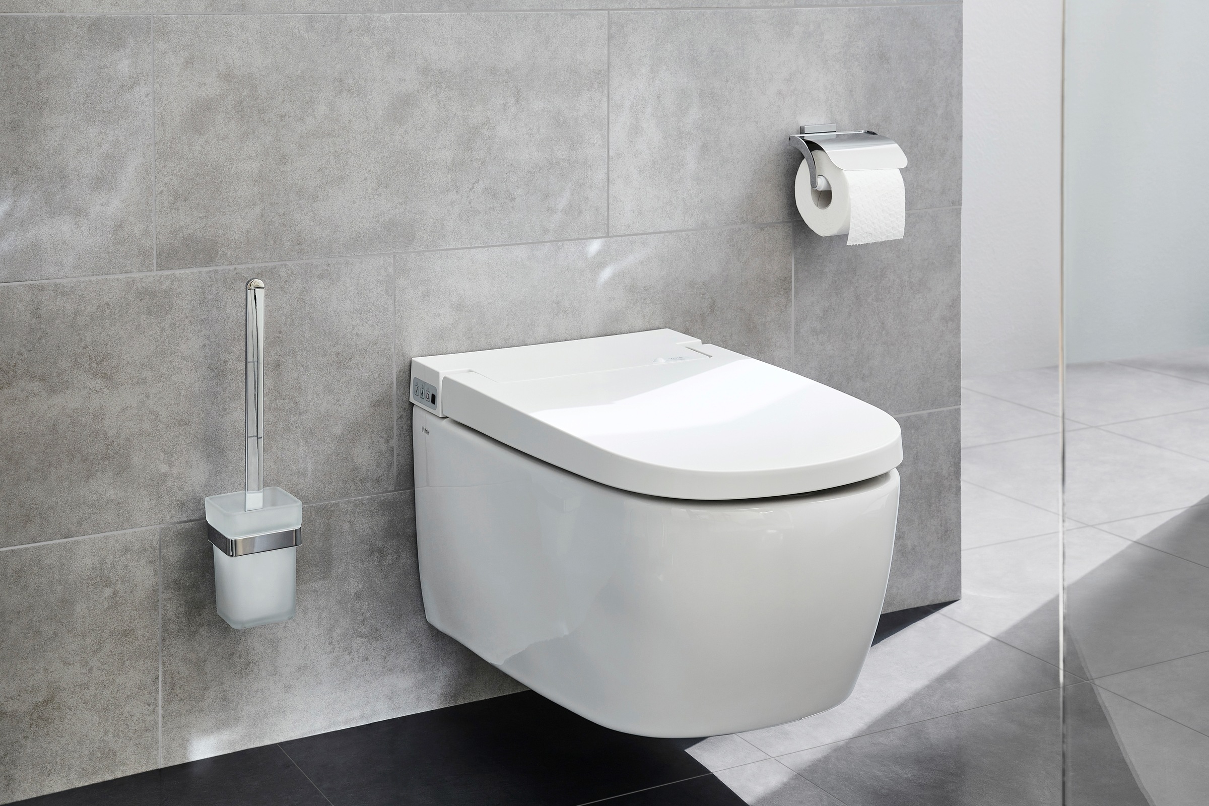 Kleine Wolke WC-Garnitur "Meo" aus Edelstahl  Glas  Messing mit Wandhalteru günstig online kaufen