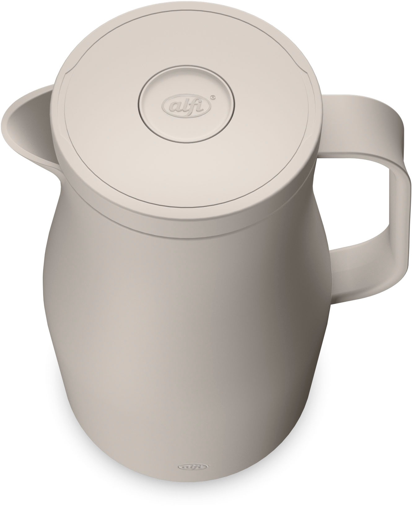 Alfi Isolierkanne »ECONSCIOUS, mit Hartglaseinsatz, Biokunststoff« 1 l 1 Stk. tlg. 12h heiß & 24h kalt, Drehverschluss mit bequemem Druckknopf