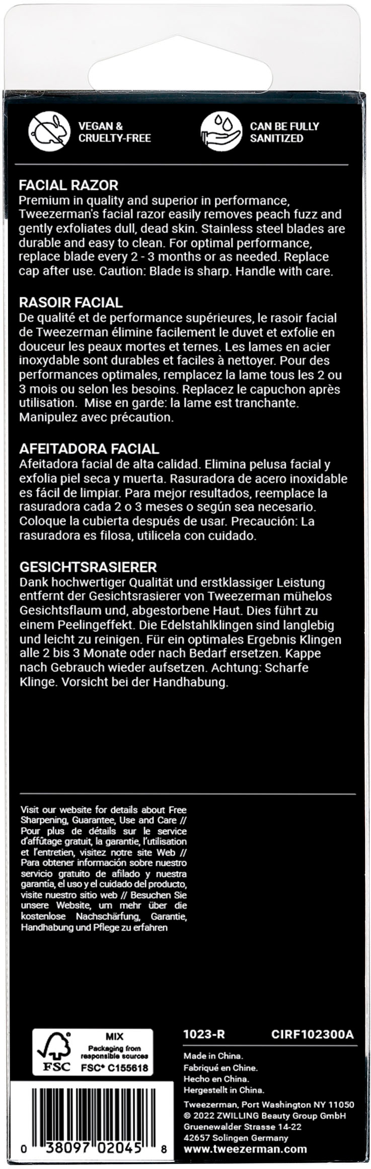 TWEEZERMAN Rasiermesser »TWEEZERMAN | Facial Razor: Hochwertiger Gesichtshaarentferner«