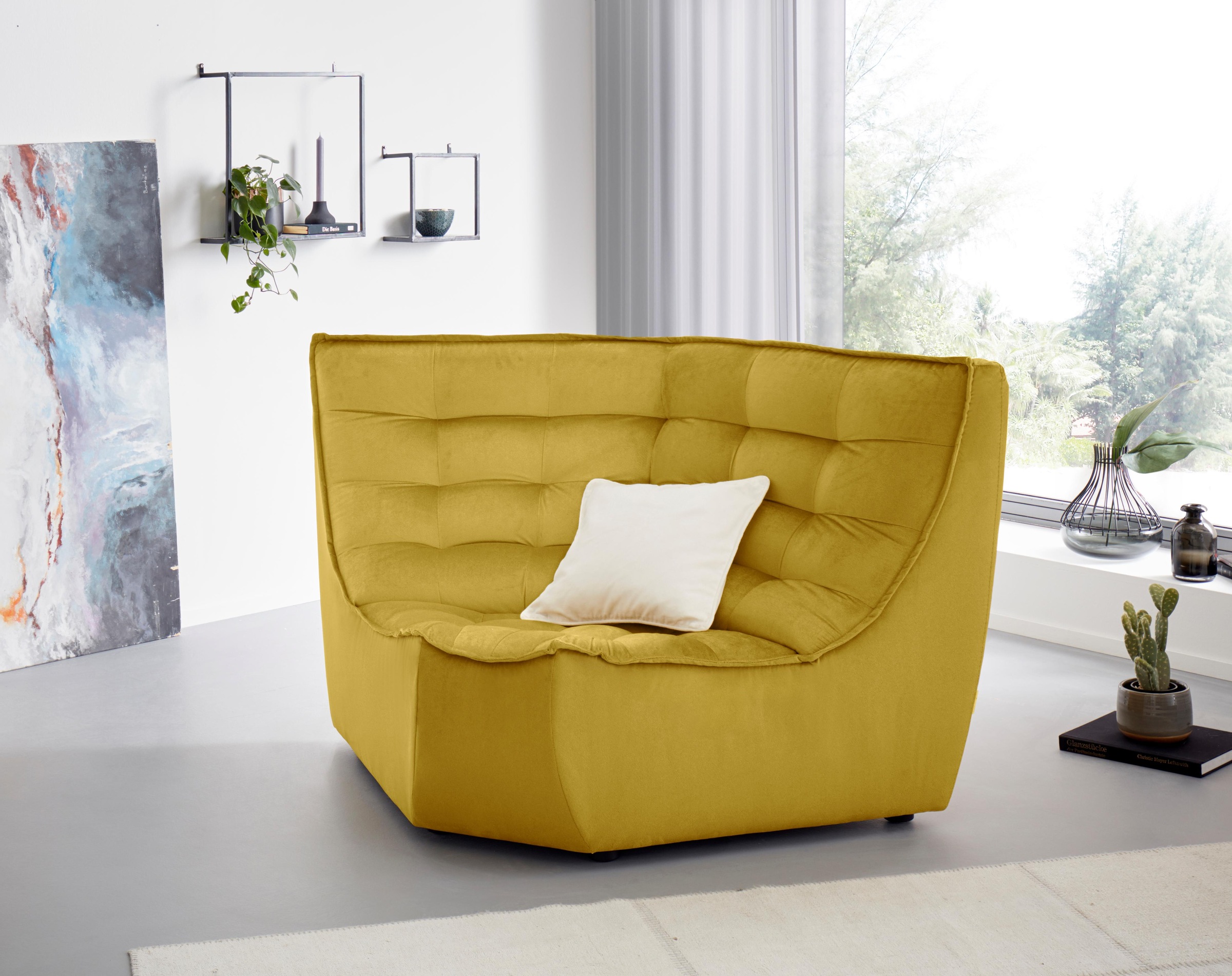 CALIA ITALIA Ecksofa "Banjo, Eckelement, tolles Design und hoher Sitzkomfor günstig online kaufen