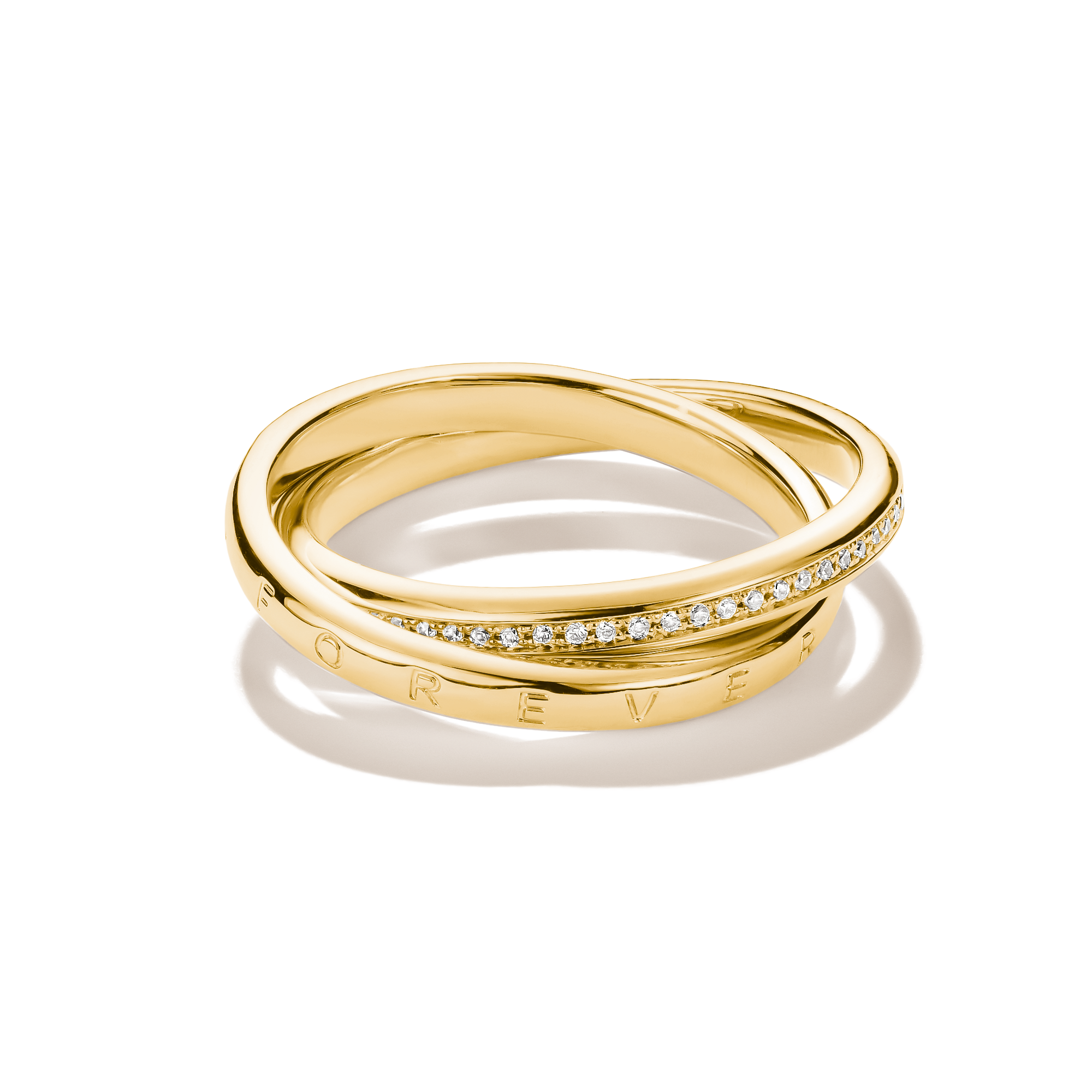 THOMAS SABO Fingerring »Together Ring gelbgoldfarben« mit Zirkonia (synth.)