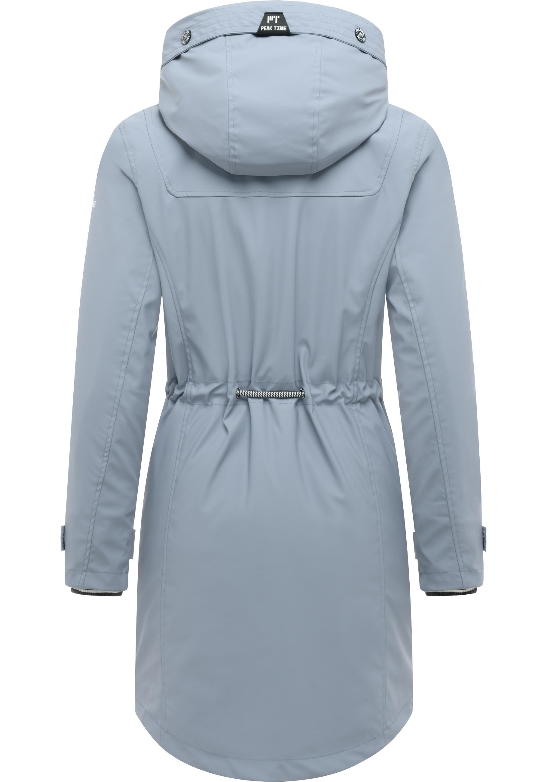 PEAK TIME Regenjacke »L60042« mit Kapuze stylisch taillierter Regenmantel für Damen