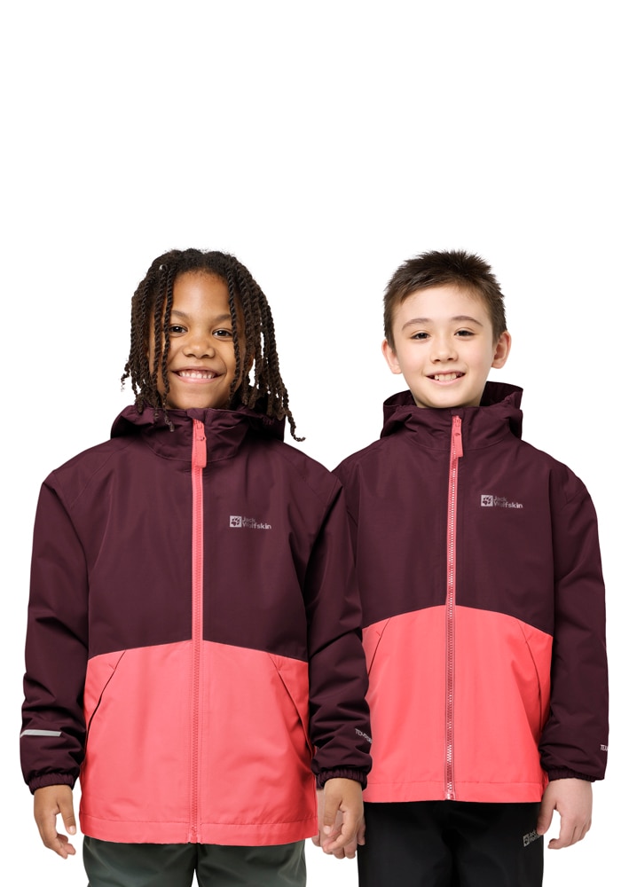 Jack Wolfskin 3-in-1-Funktionsjacke "ICELAND 3IN1 JACKET K" mit Kapuze mit Kapuze, wasserdicht, winddicht