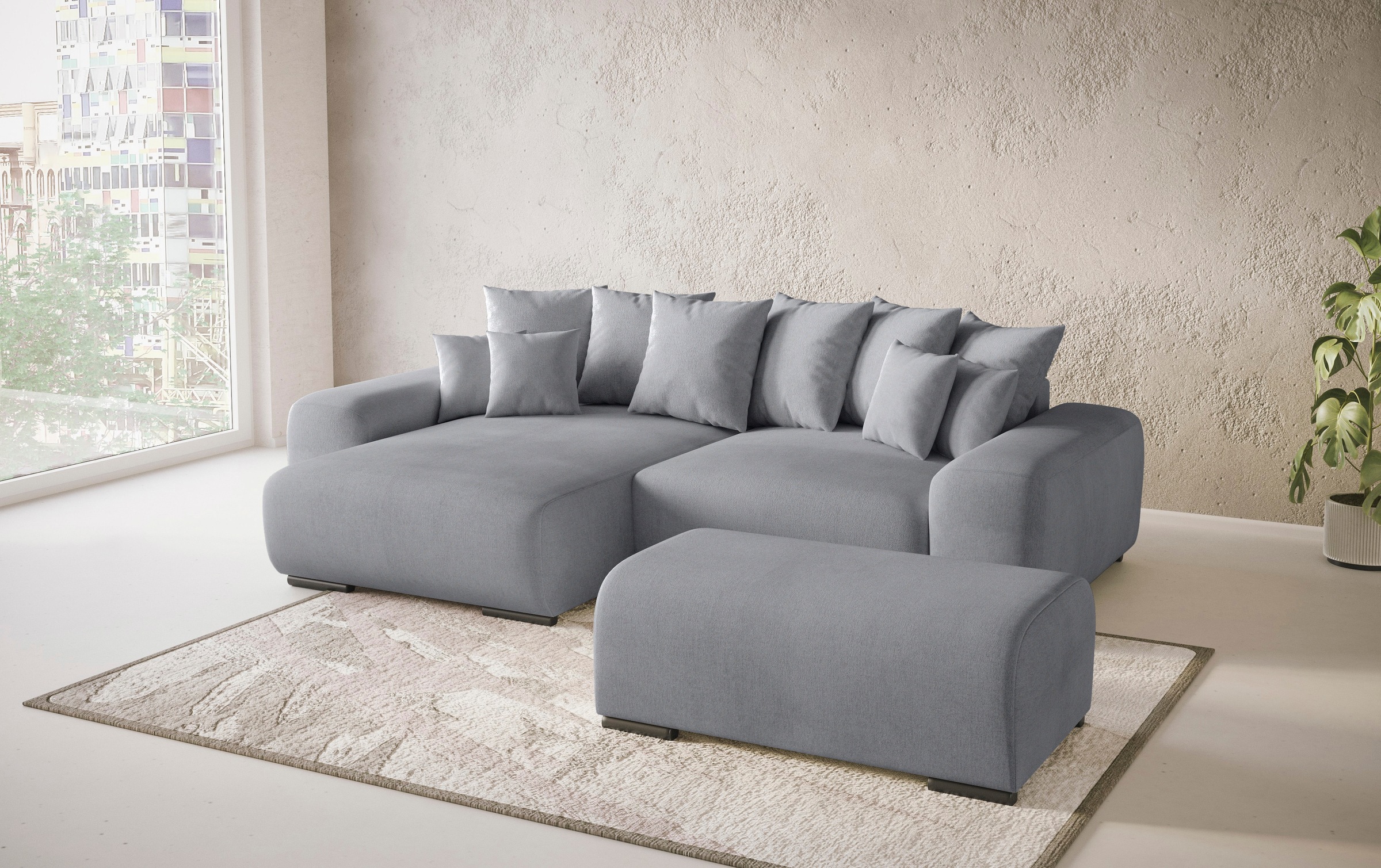 Mr. Couch Polsterecke »Sundance, L-Form«, Dauerschläfer mit Bett, Bettkasten, bis 140 kg belastbar