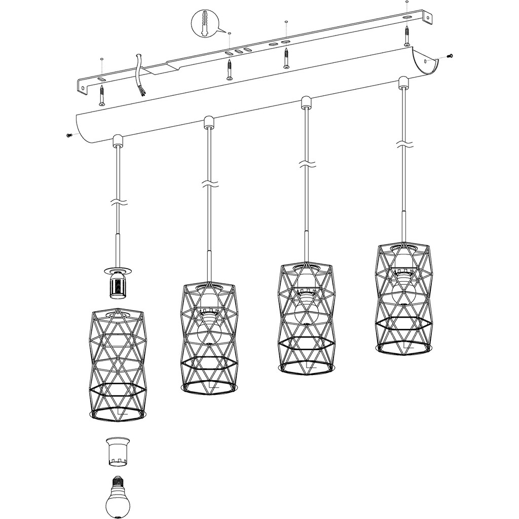 EGLO Pendelleuchte »ESTEVAU«, 4 flammig-flammig