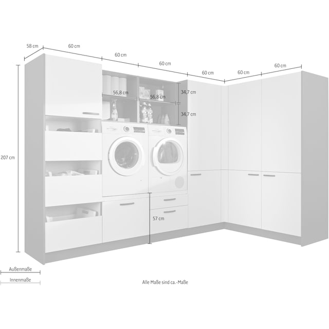 Express Küchen Schrank-Set »Arta«, (12 St.), vormontiert, mit  Soft-Close-Funktion, Stellbreite 310x190cm kaufen | BAUR