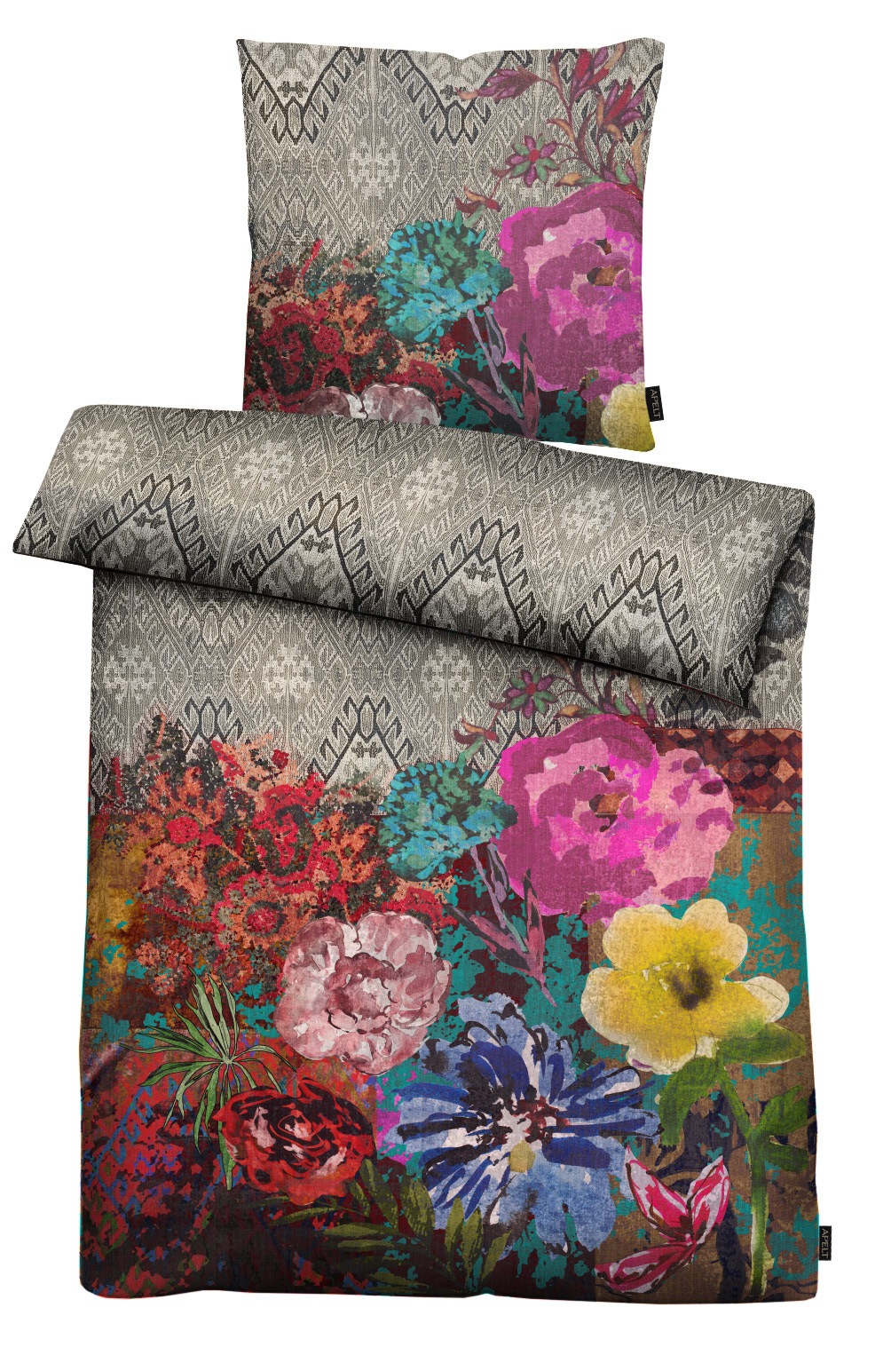 APELT Bettwäsche »Evita« 2 Bettwäsche-Set mit Reißverschluss, Baumwoll-Satin, Digitaldruck