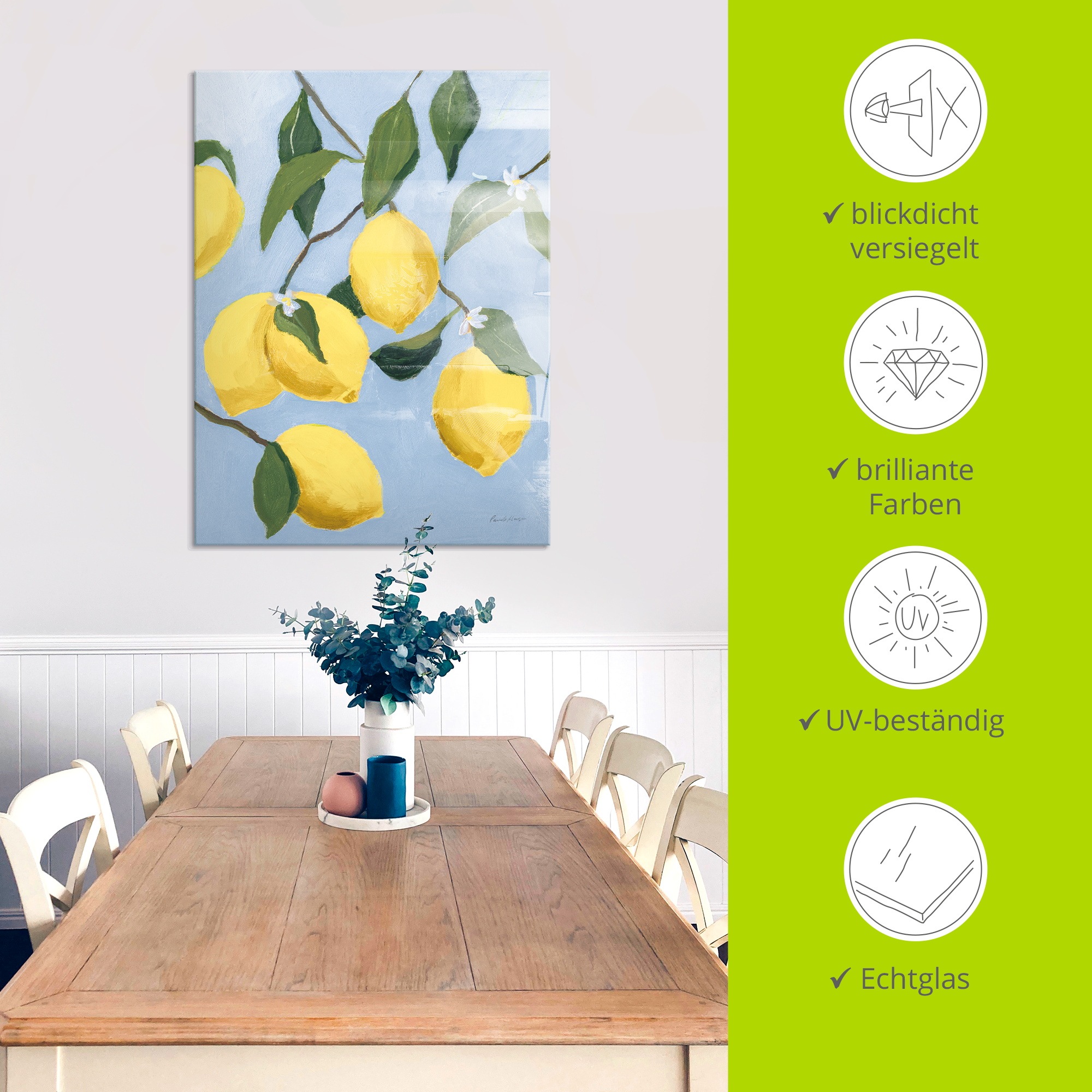 Artland Glasbild »Lemon Tree Light« Pflanzenbilder 1 Stk. tlg. in verschiedenen Größen