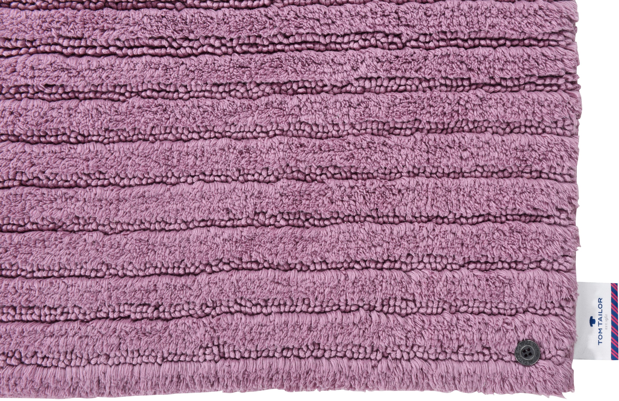 TOM TAILOR HOME Badematte »Cotton Stripes«, rutschhemmend beschichtet, fußbodenheizungsgeeignet-strapazierfähig, Uni Farben, gestreift, reine Baumwolle, Hoch-Tief Effekt