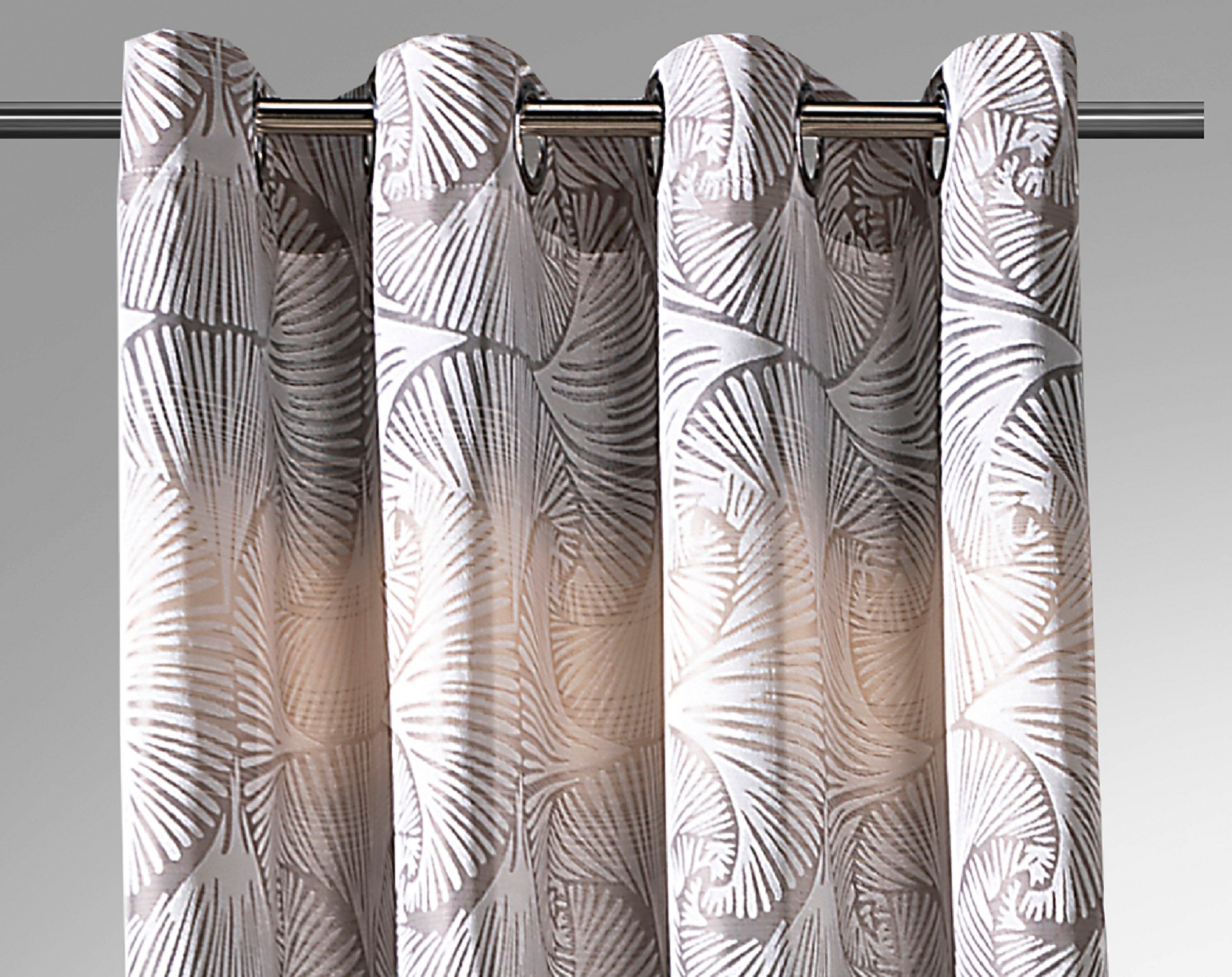 Thumbnail - Weckbrodt Vorhang "Gingko" Ösen 1 Stk. tlg. Jacquard mit Gingko - Muster, Ösen, blickdicht, Gardine, Store