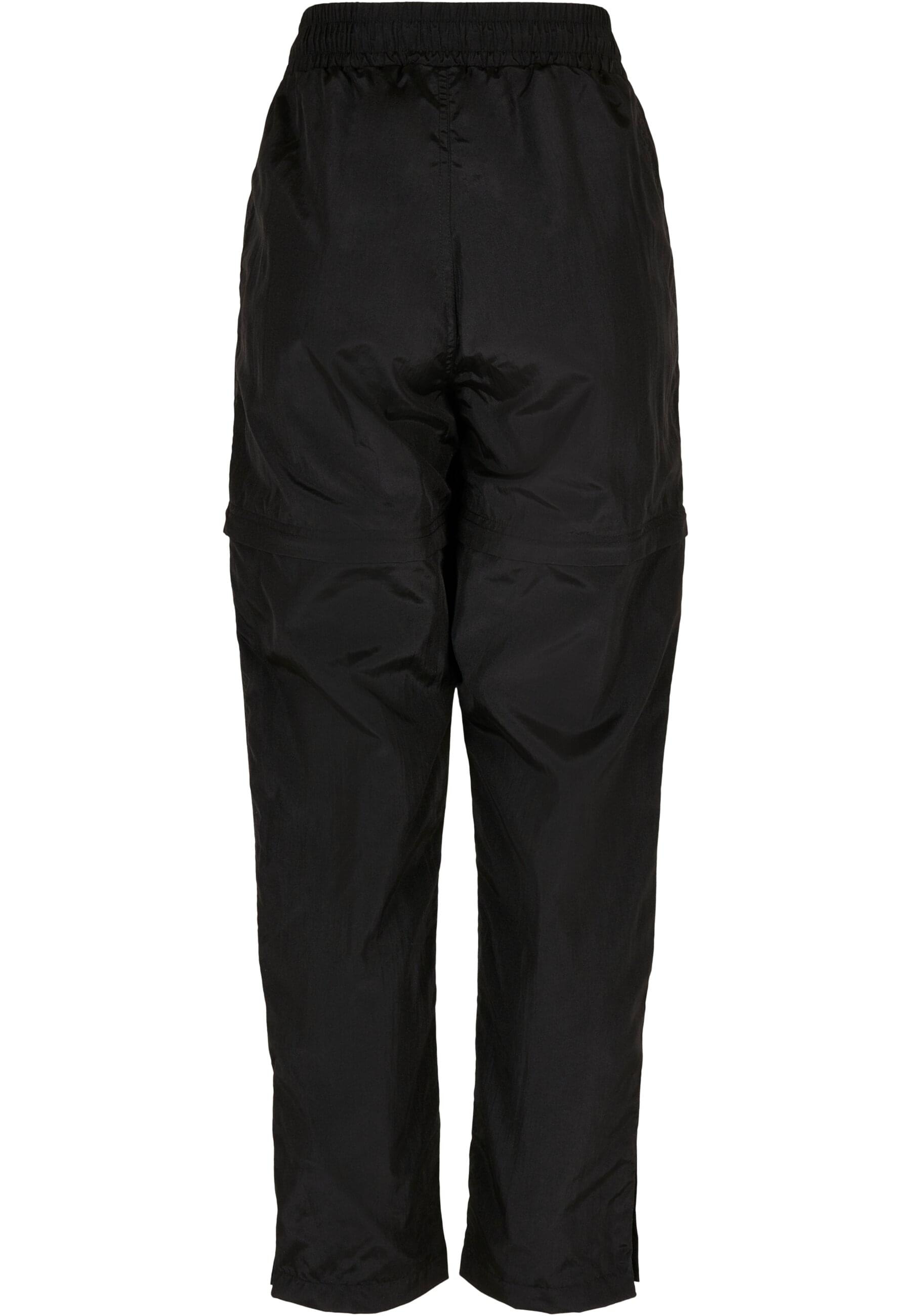 URBAN CLASSICS Stoffhose »Urban Classics Damen Ladies Shiny Crinkle Nylon Zip Pants«, (1 tlg.)