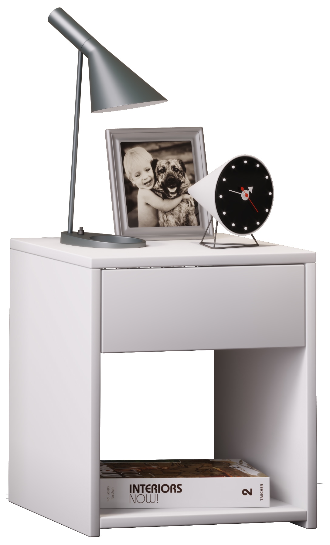 Nachttisch VCMweiß, Schlafzimmer, Sideboards, "Holz Nachttisch Nachtschrank Schublade Sledo Mini"