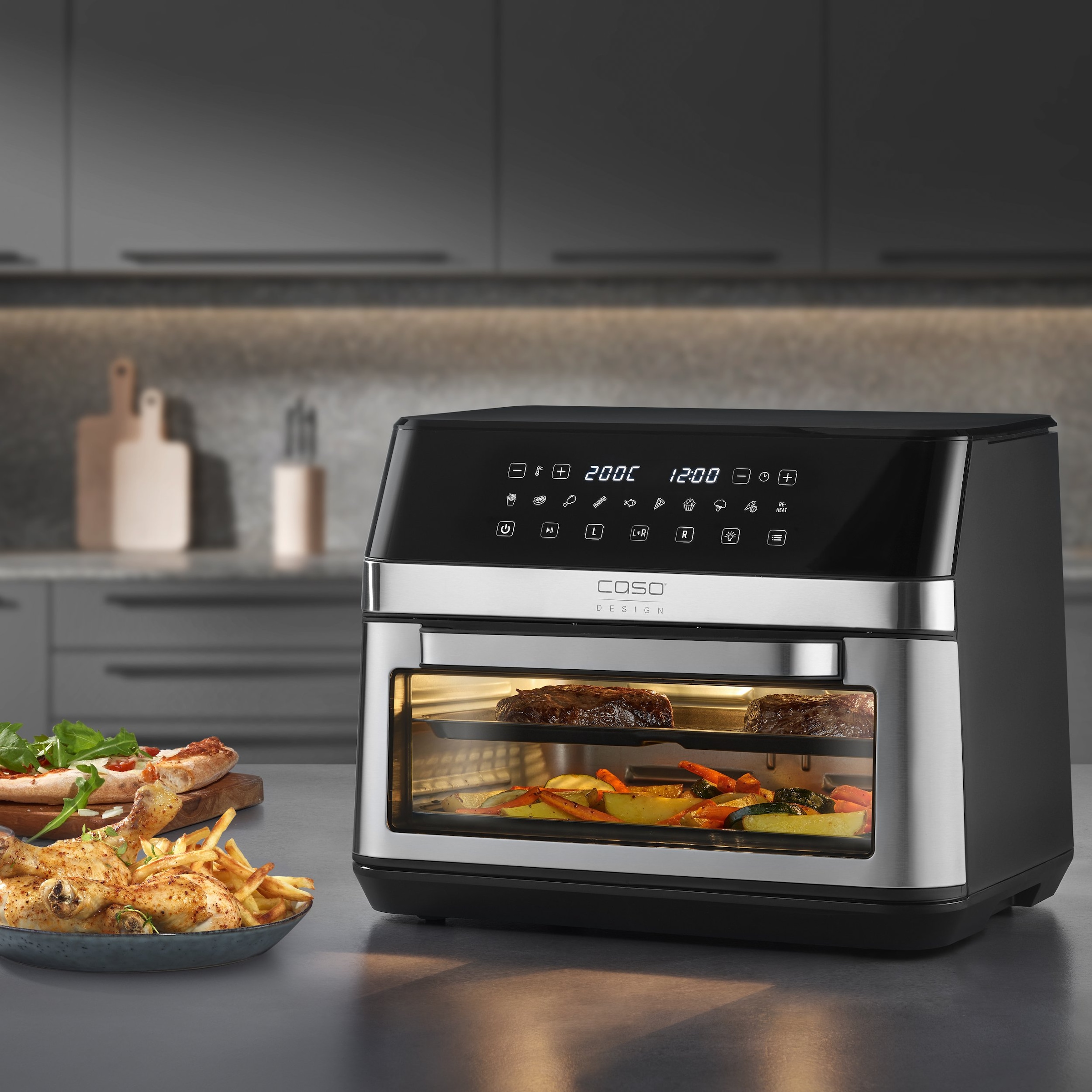 Caso Heißluftfritteuse »3186 Design AirFry DuoChef«, 2200 W, Fassungsvermögen 0 l