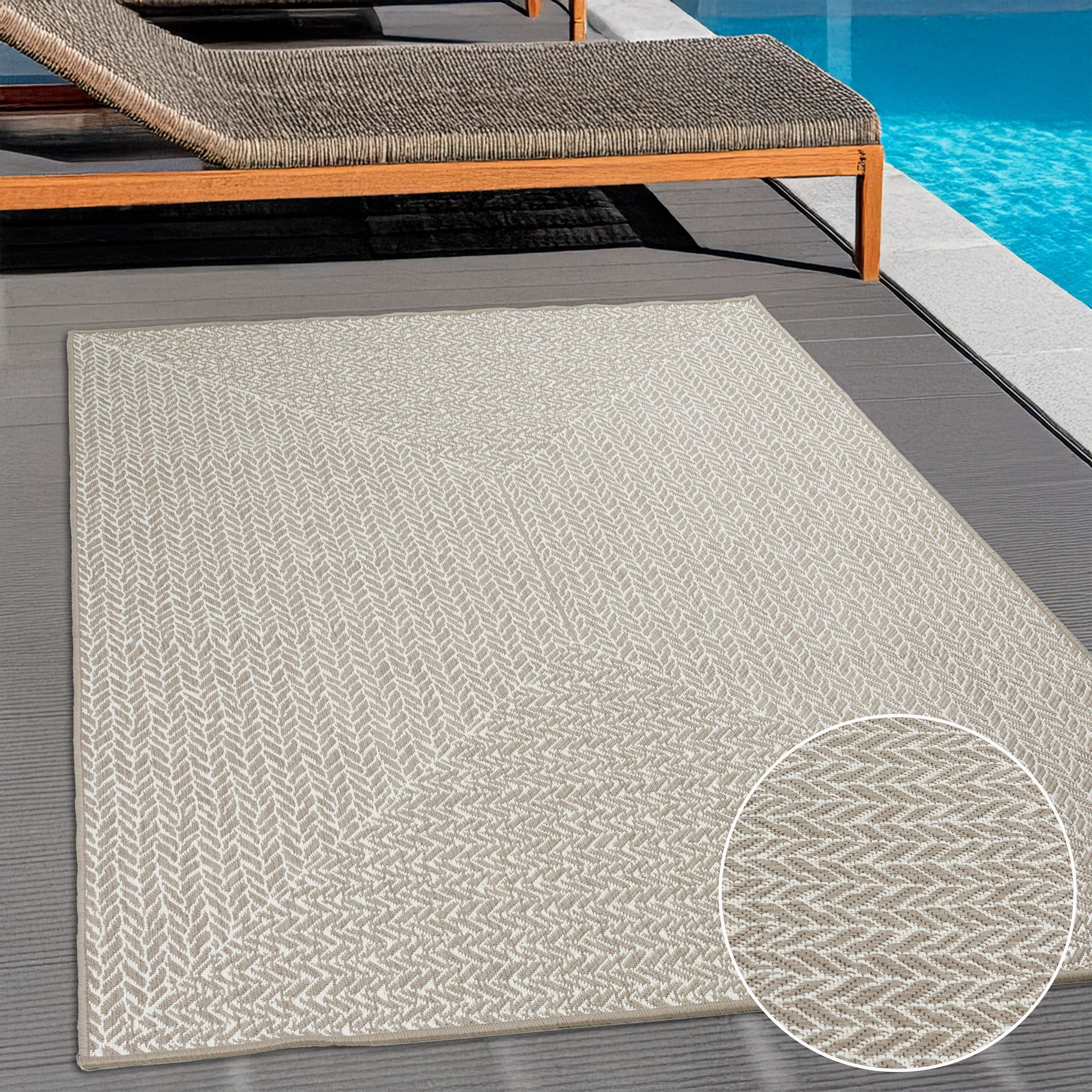 OTTO home Teppich »Matts Wende-Teppich in Strick-Optik auch für Balkon und Terrasse«, rechteckig, 5 mm Höhe, In- und Outdoor geeignet, Wetterfest & UV-beständig