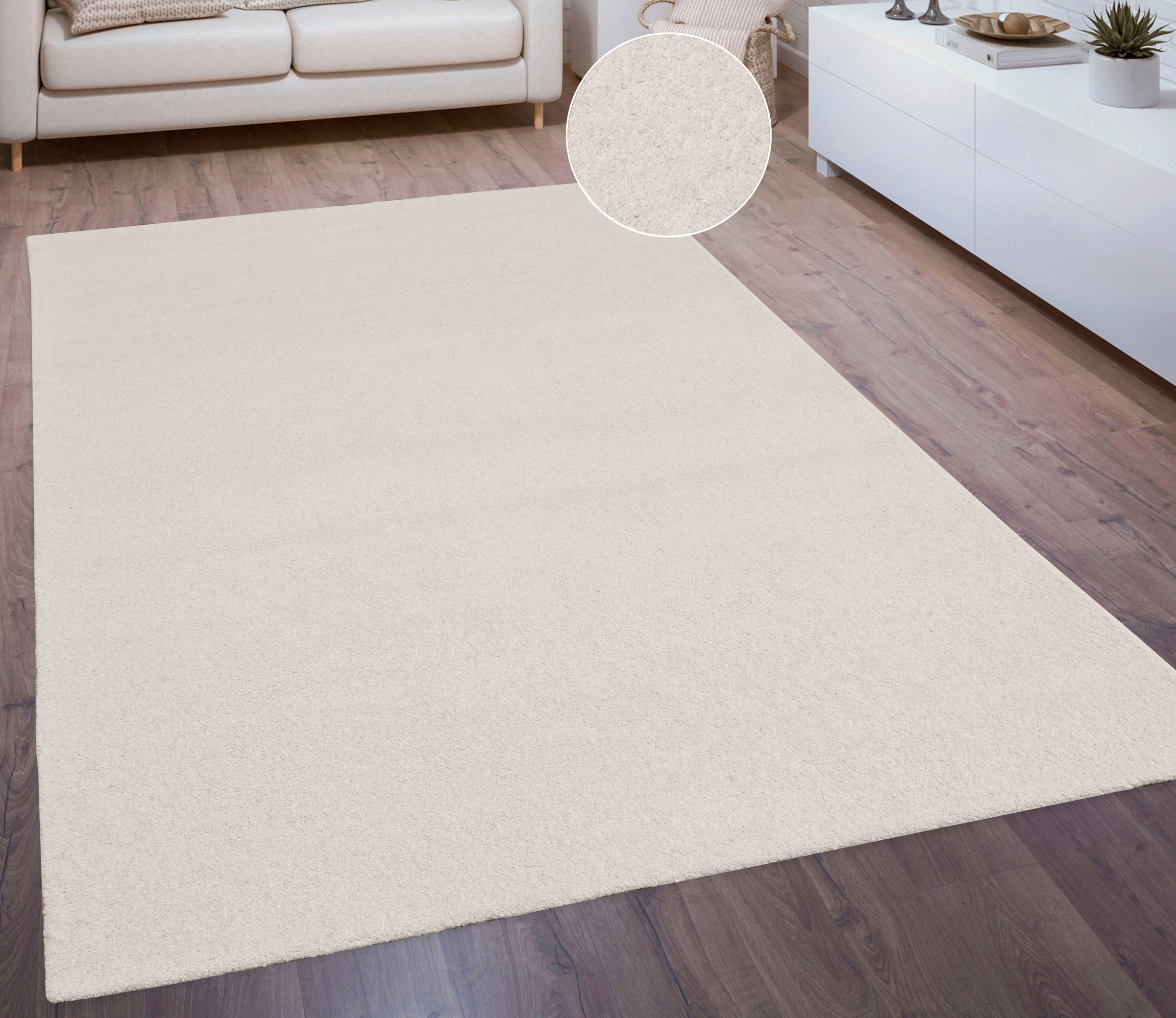 THEKO Wollteppich "Gabbeh Uni, Handgefertigt, Teppich, meliert, reine Wolle günstig online kaufen