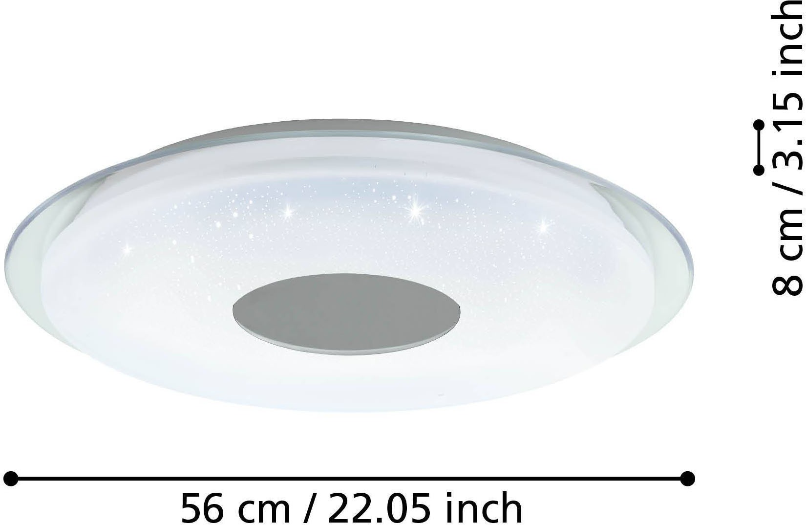 EGLO LED-Deckenleuchte »LANCIANO-Z« in weiß und transparent aus Stahl / inkl. LED fest integriert - 4 x 11,2 Watt