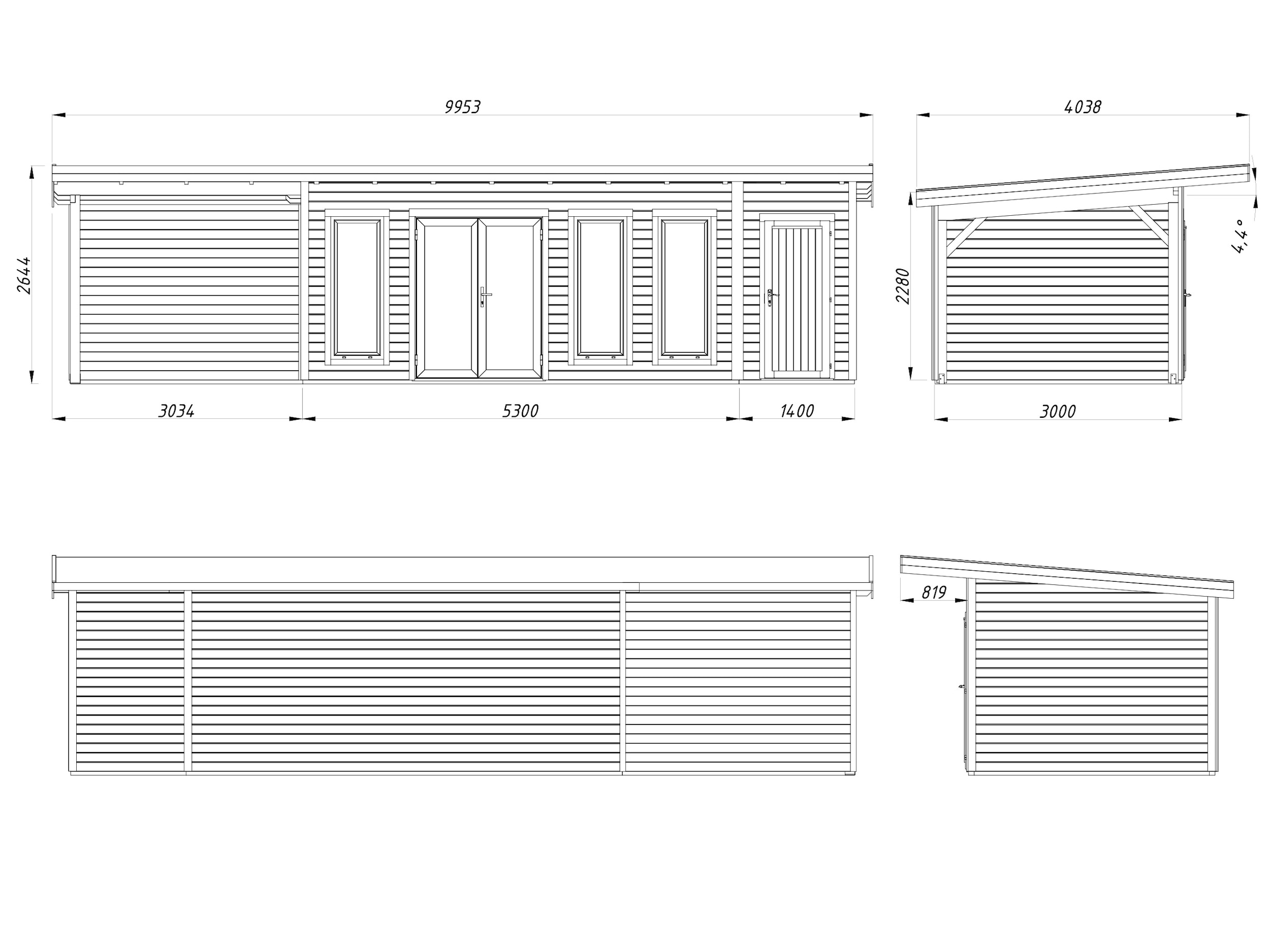 Palmako Gartenhaus »Aurelia 19,2+7,9 m²«