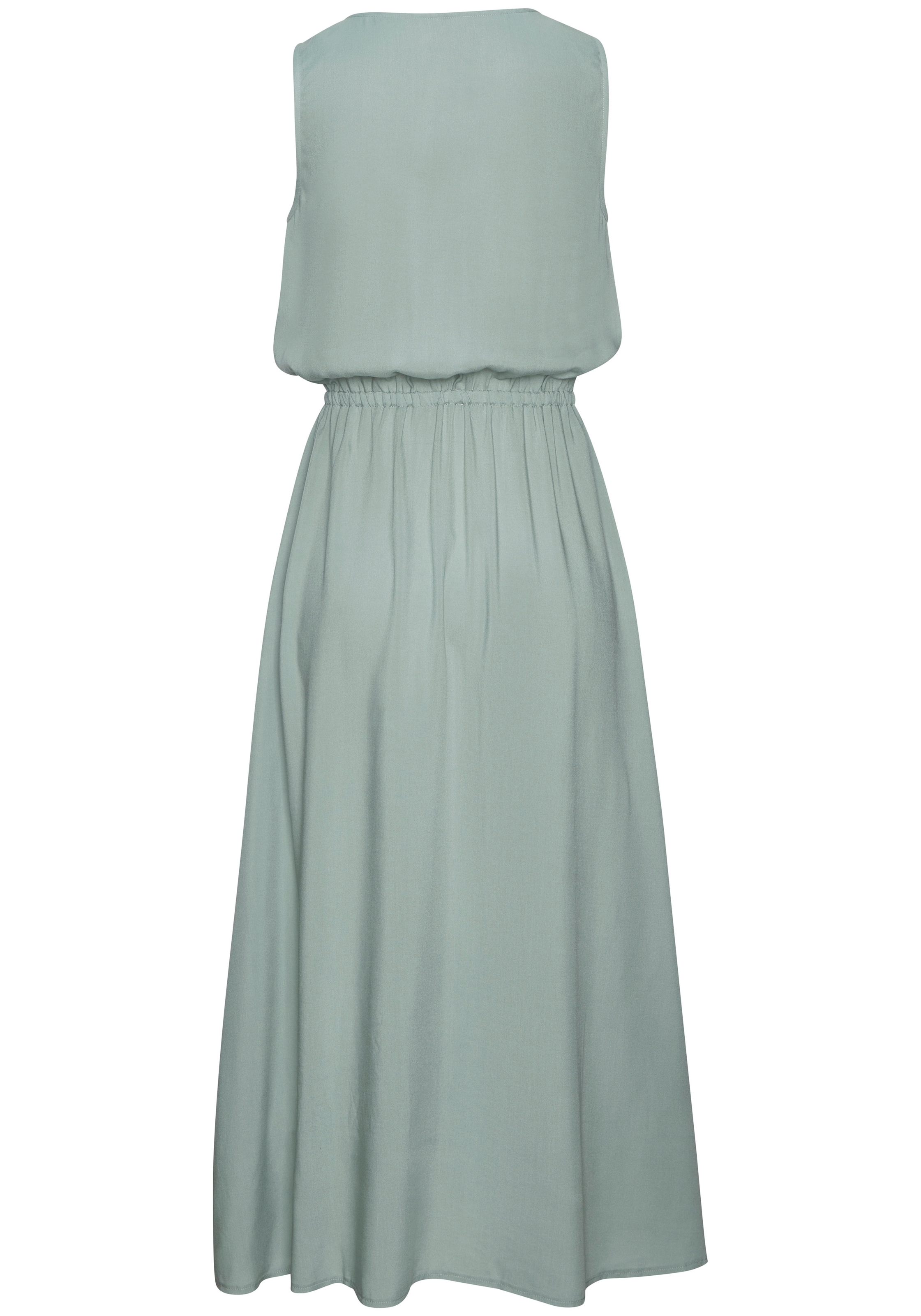 LASCANA Midikleid »mit Reißverschluss am Ausschnitt aus Webware« leichtes Sommerkleid, Strandkleid, Viskosekleid