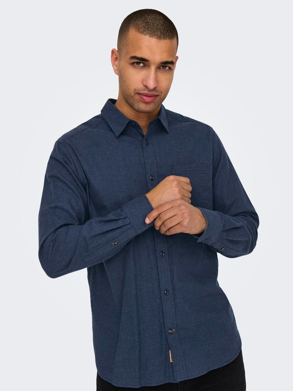 ONLY & SONS Langarmhemd "ONSROAD LIFE REG MELANGE LS SHIRT NOOS" günstig online kaufen