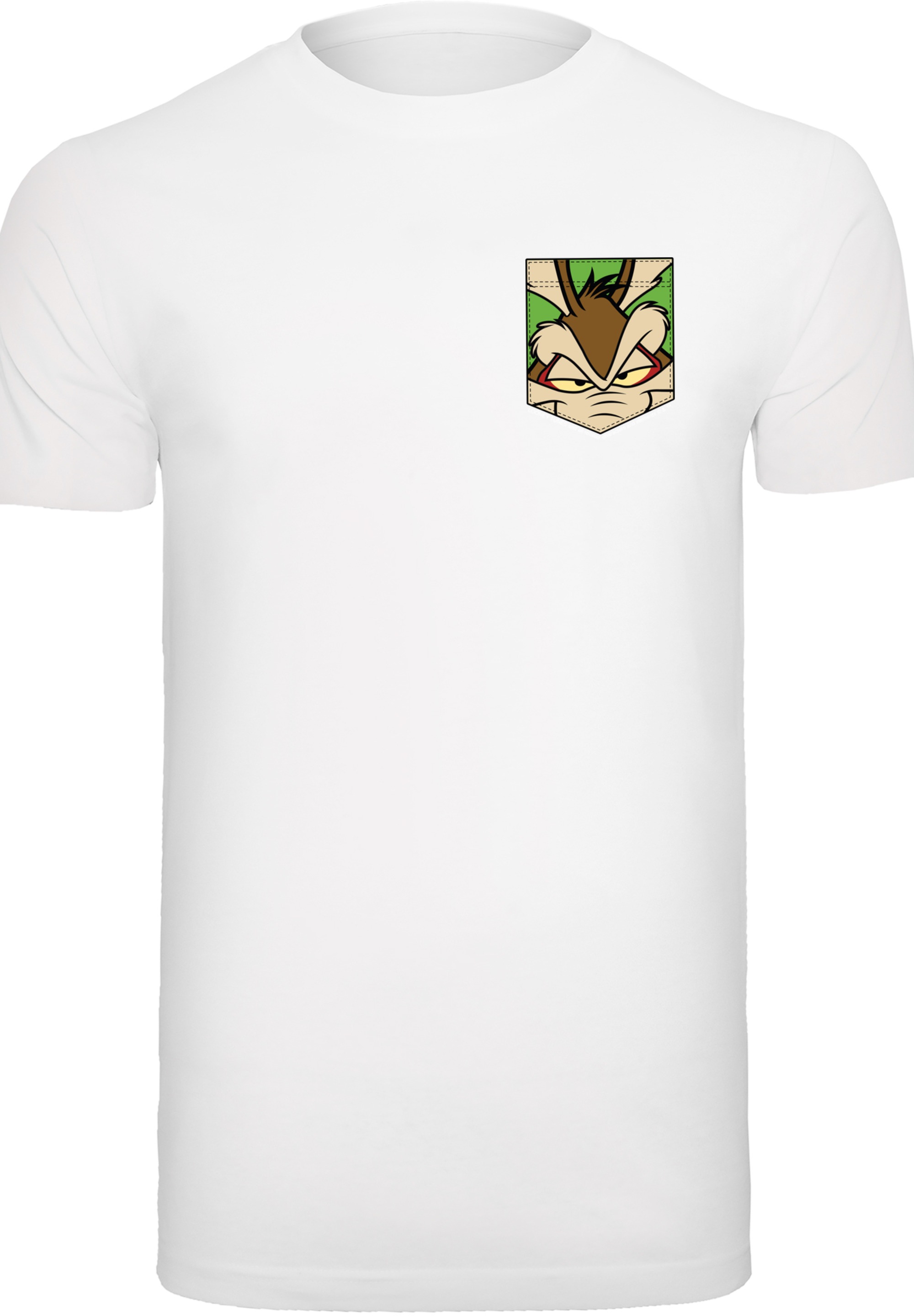 F4NT4STIC T-Shirt »Looney Tunes Face Faux Pocket«, Print