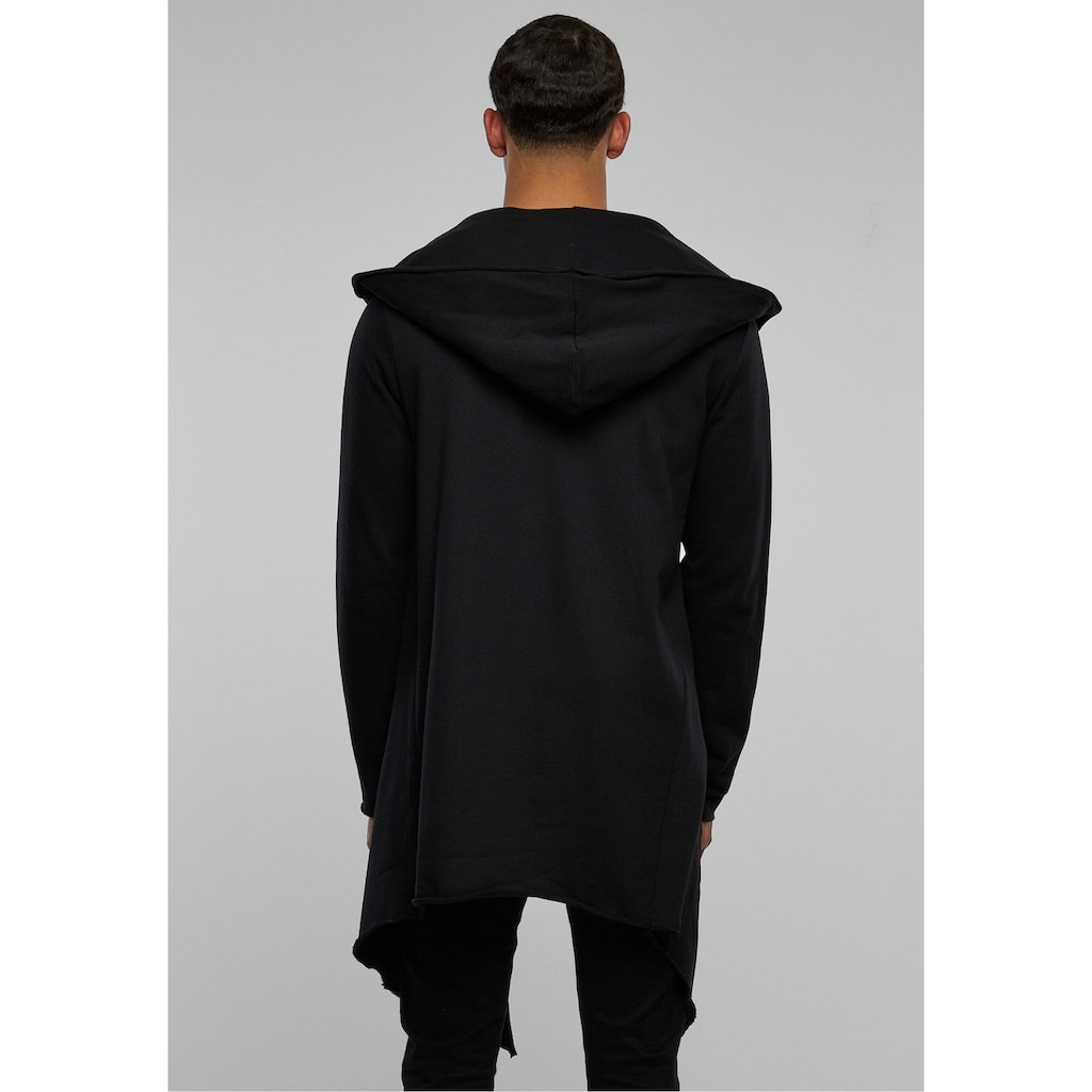 URBAN CLASSICS Strickfleecejacke »Urban Classics Herren Long Hooded Open Edge Cardigan«, (1 St.), mit Kapuze