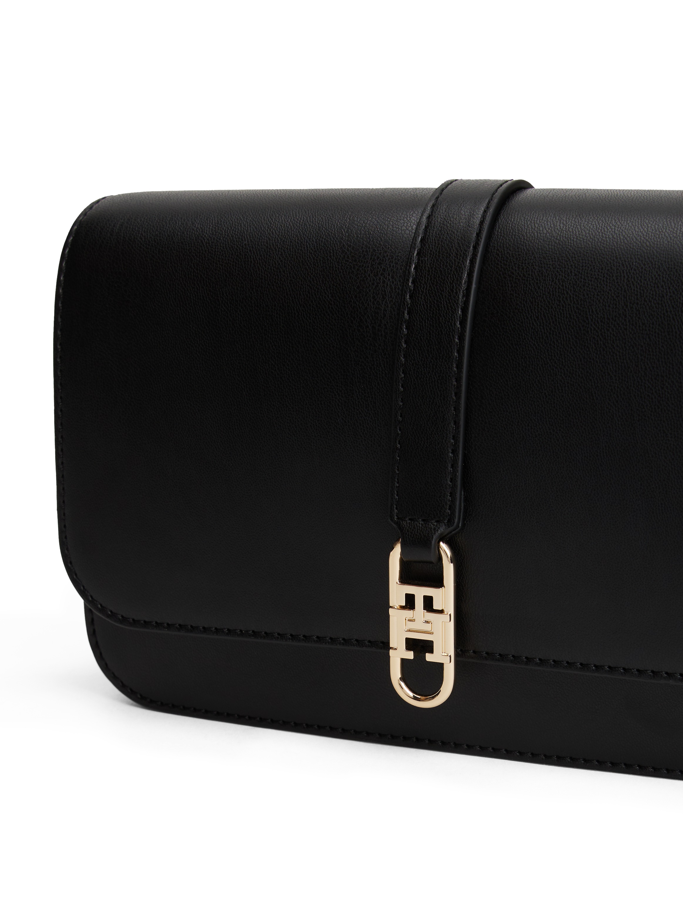 Tommy Hilfiger Umhängetasche »TH LIBRE FLAP CROSSOVER«, Damen Schultertasche, Minibag mit goldfarbenem TH-Schmuckelement