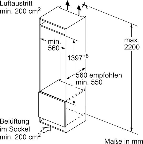 BOSCH Einbaukühlschrank »KIF51AFE0«