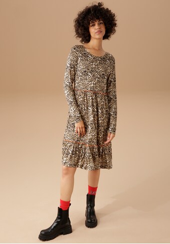 Aniston CASUAL Jerseykleid, mit angesagtem Leoprint - NEUE KOLLEKTION kaufen