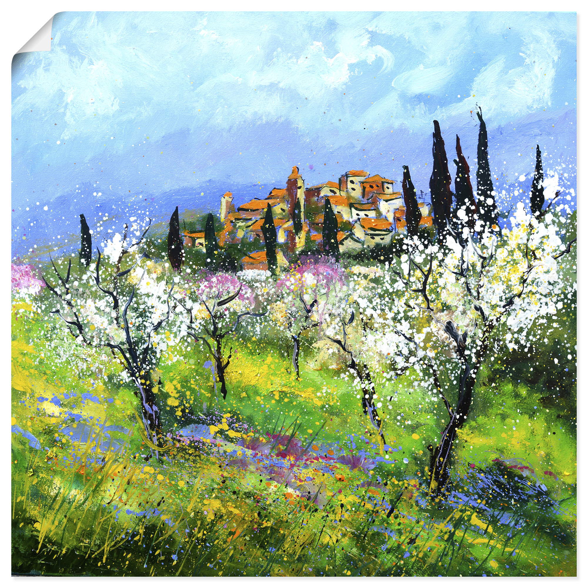 Artland Wandbild "Spring in Provence" Wiesen & Baumbilder 1 Stk. tlg. als Alubild, Leinwandbild, Poster, Wandaufkleber in verschied. Größen