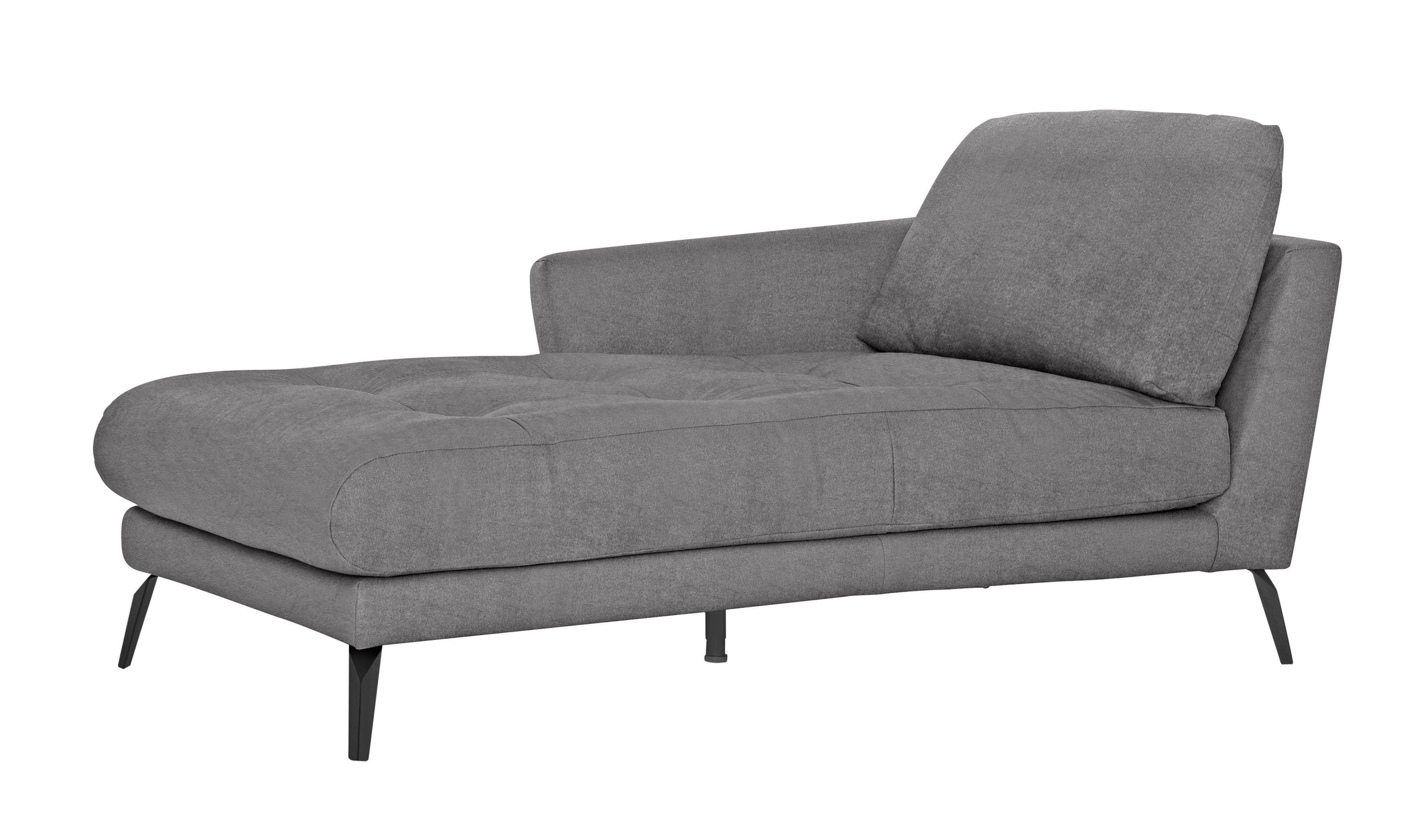 W.SCHILLIG Chaiselongue »softy«, mit dekorativer Heftung im Sitz, Füße schwarz pulverbeschichtet