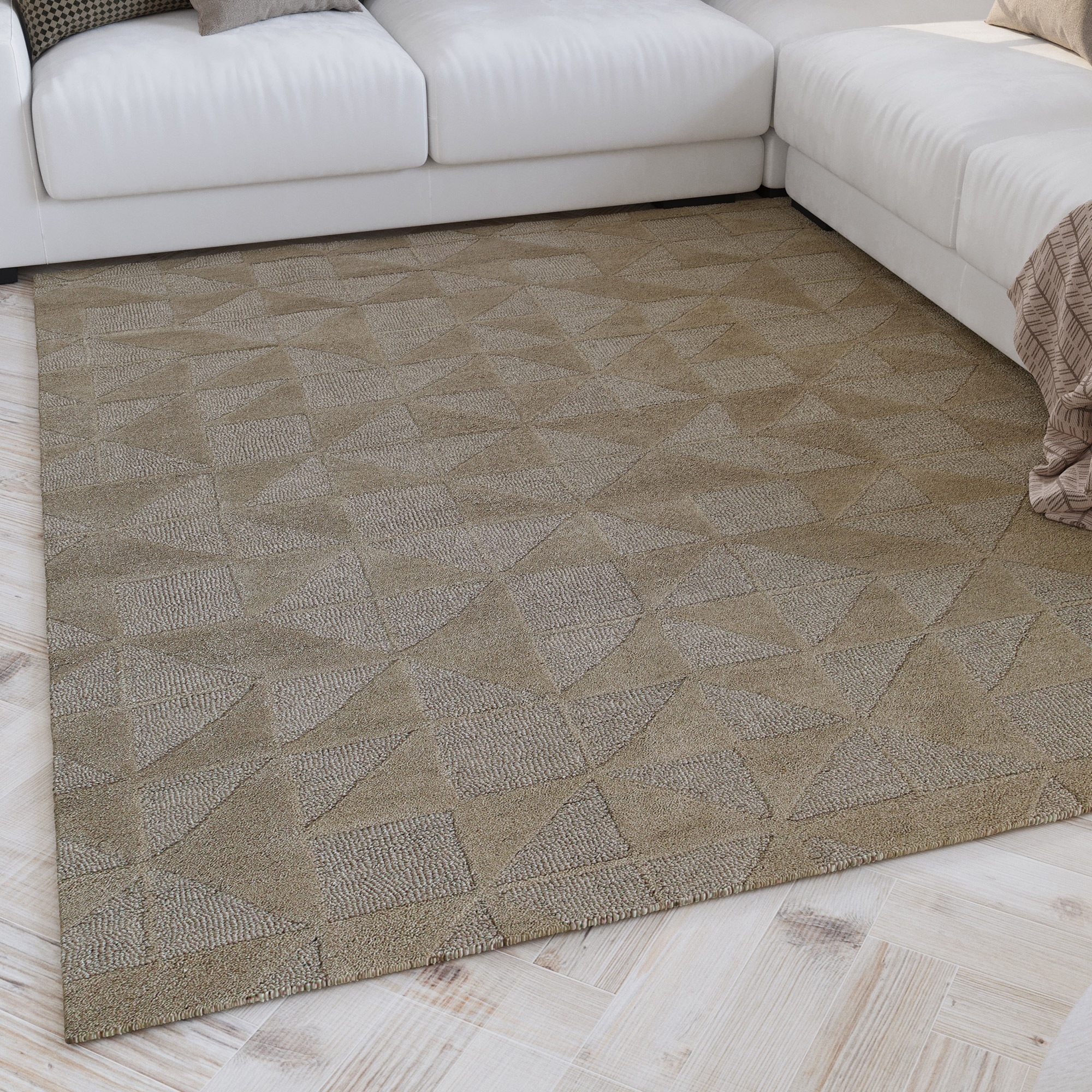 Wecon home "Hamptons THIRTYSEVEN" rechteckig 15 mm Höhe Läufer, Schurwolle, Kurzflor, Wohnzimmer, elegant, geometrisch