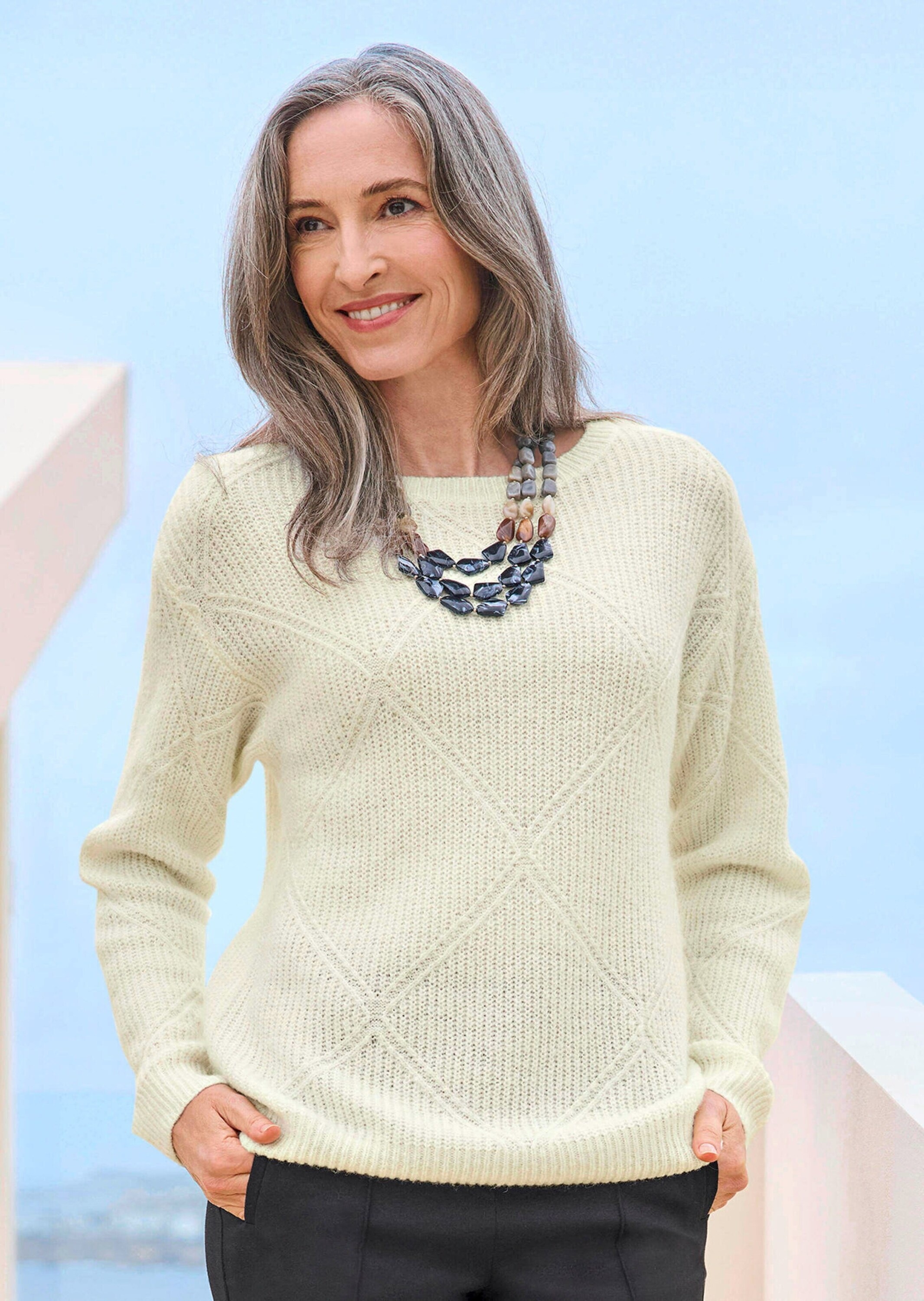 GOLDNER Rundhalspullover »Kurzgröße Pullover aus leichtem Strick«