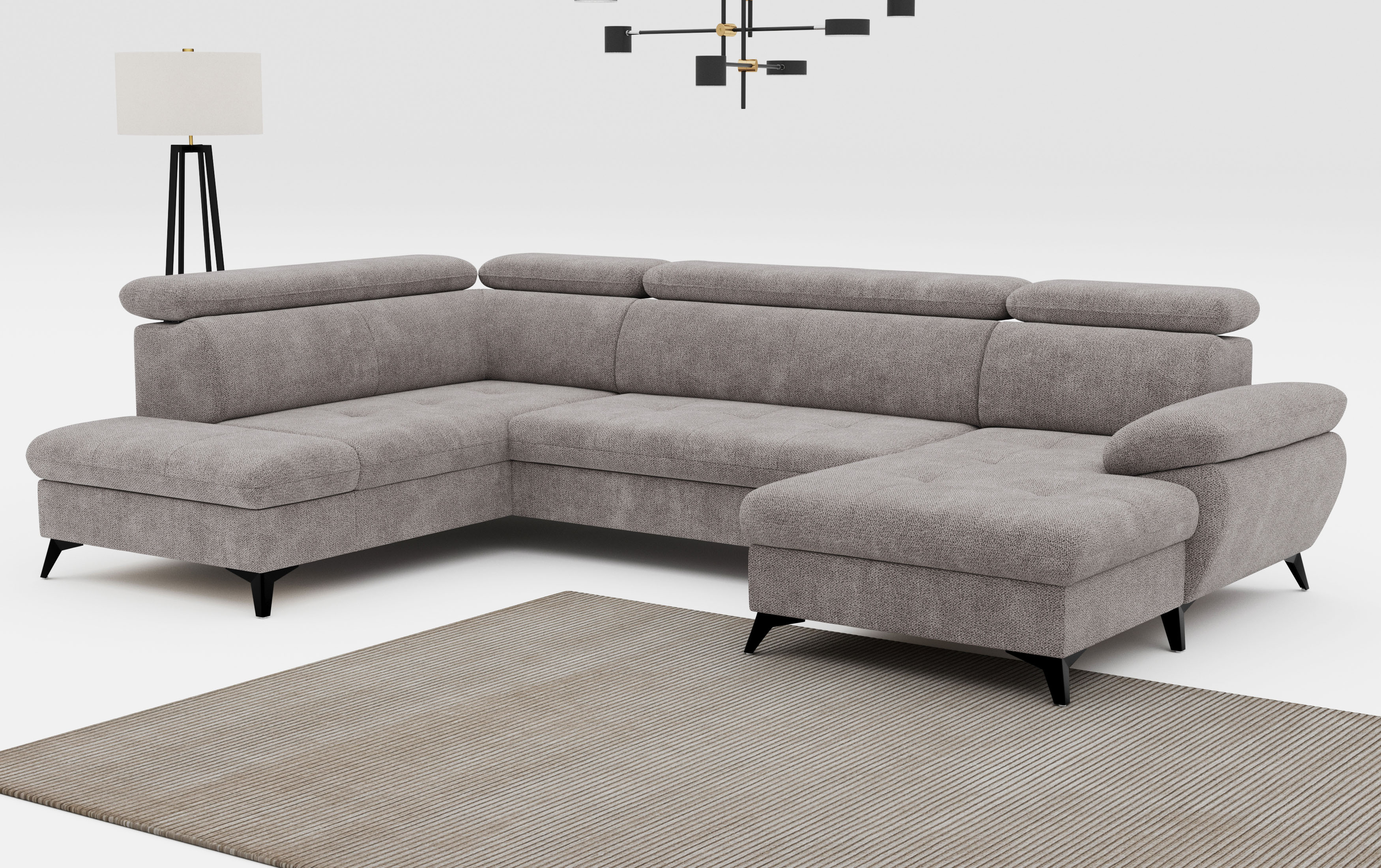 COTTA Wohnlandschaft "Hudson" mit Kopfteilverstellung, optional Schlaffunktion & Bettkasten